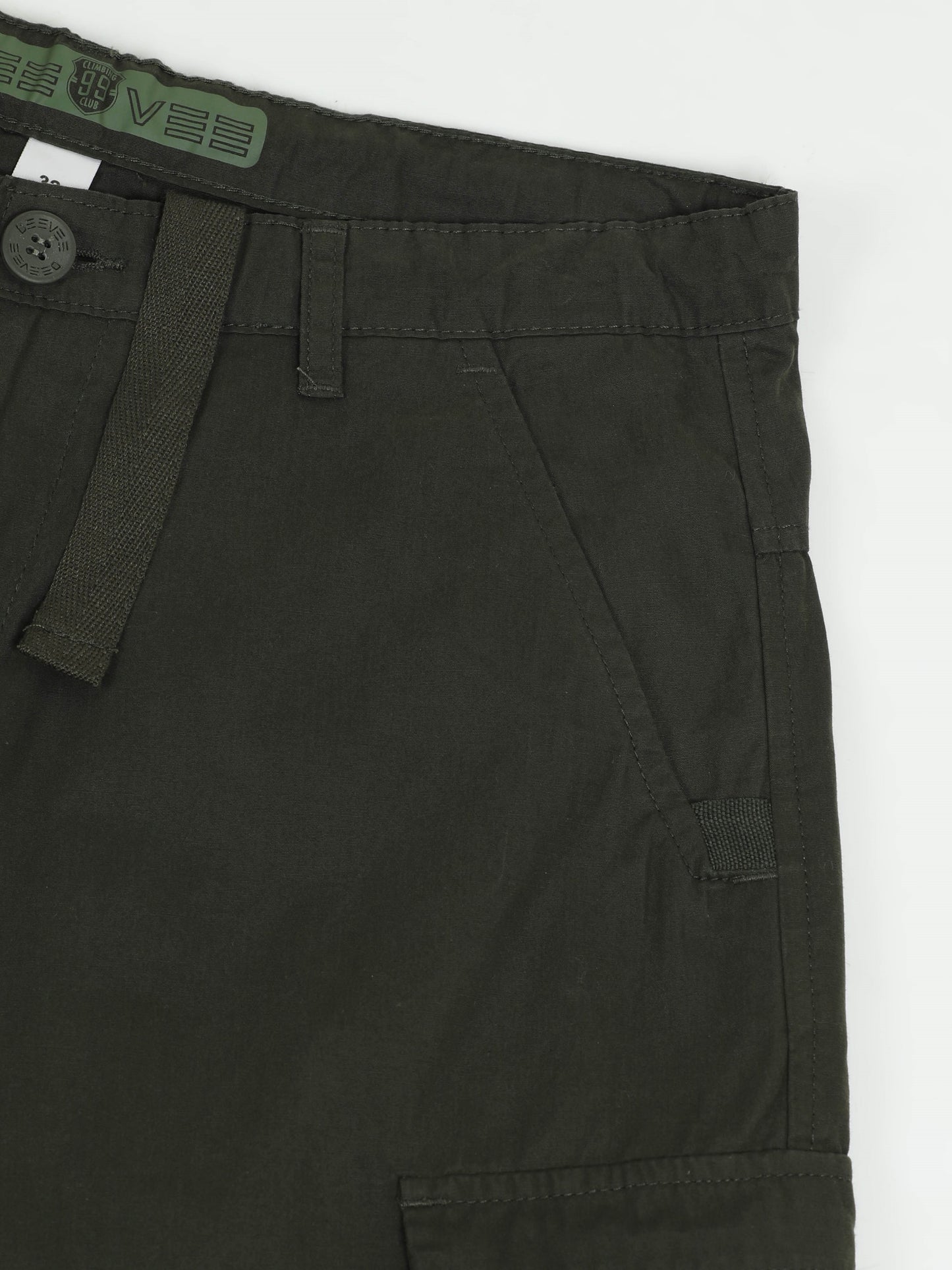 Solid Olive Cotton Shorts