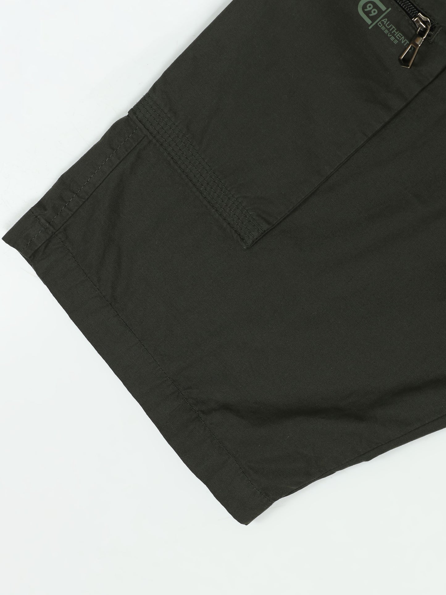Solid Olive Cotton Shorts