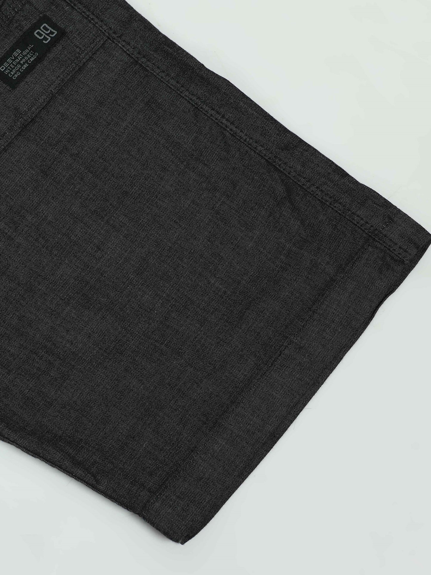 Men's Black Solid Cotton Lycra Mid-Rise Casual Shorts