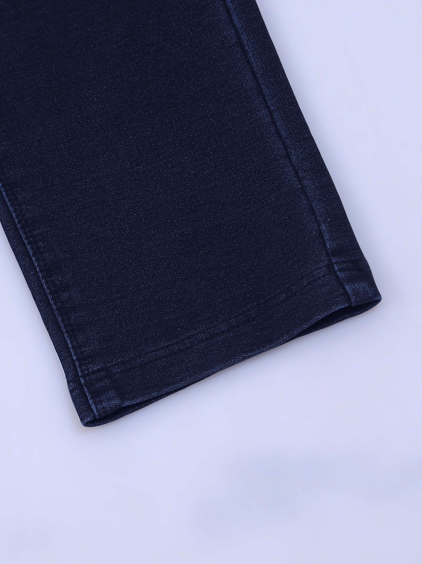 Blue Washed Elasticated Knit Denim Lounge Pants