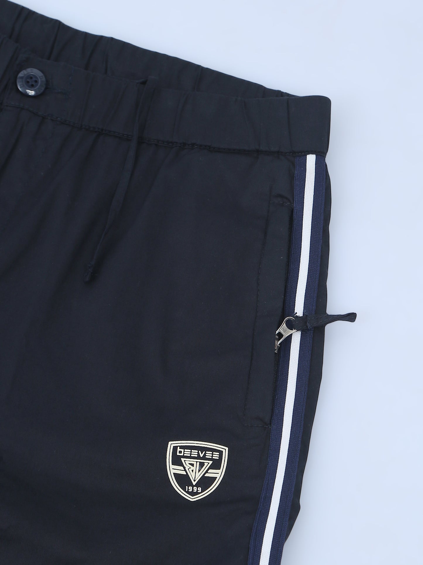 Navy Elasticated Waist Stretchable Jogger Lounge Pants With Side Tape