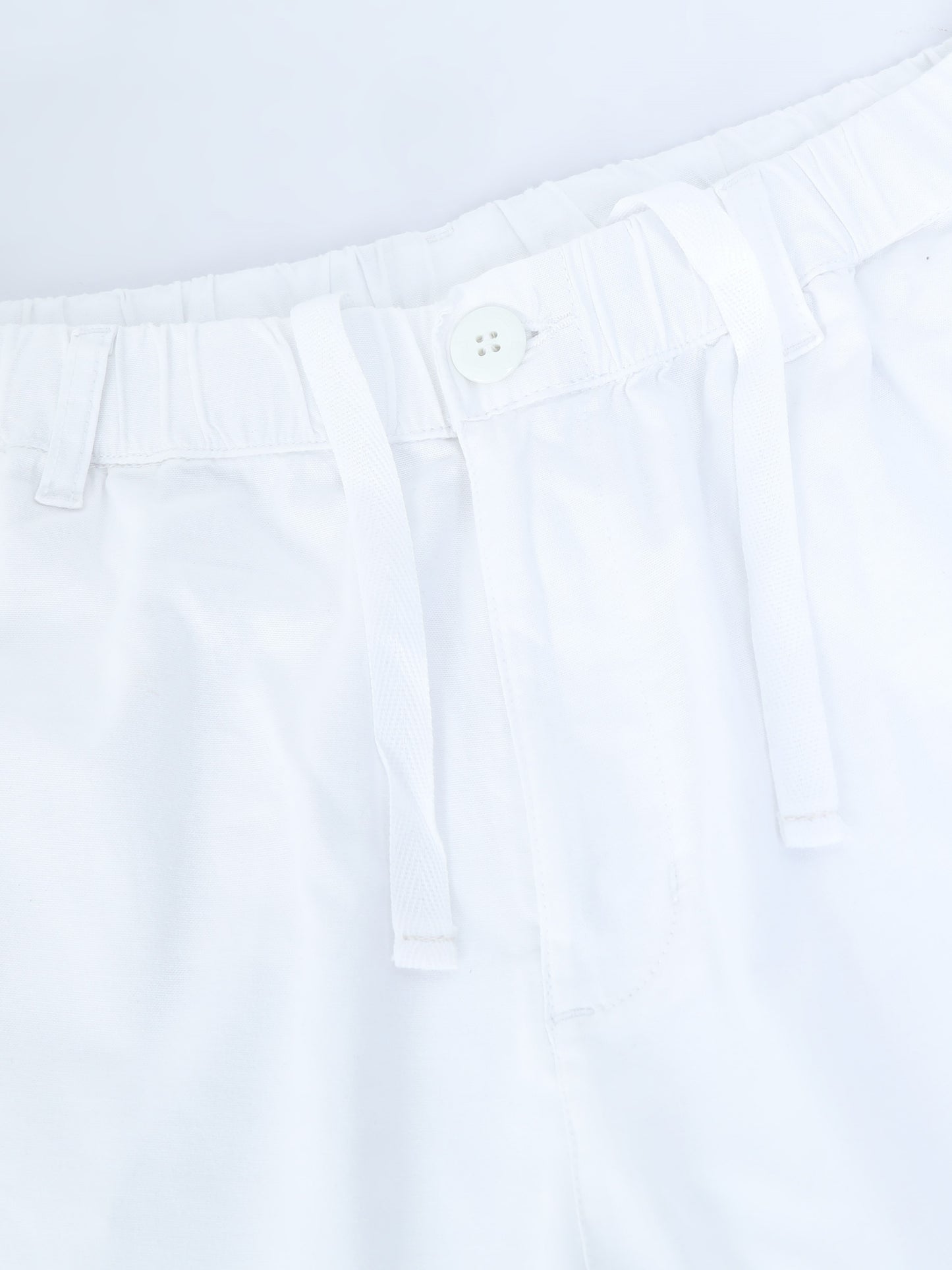 White Cotton Lycra Solid Pyjama