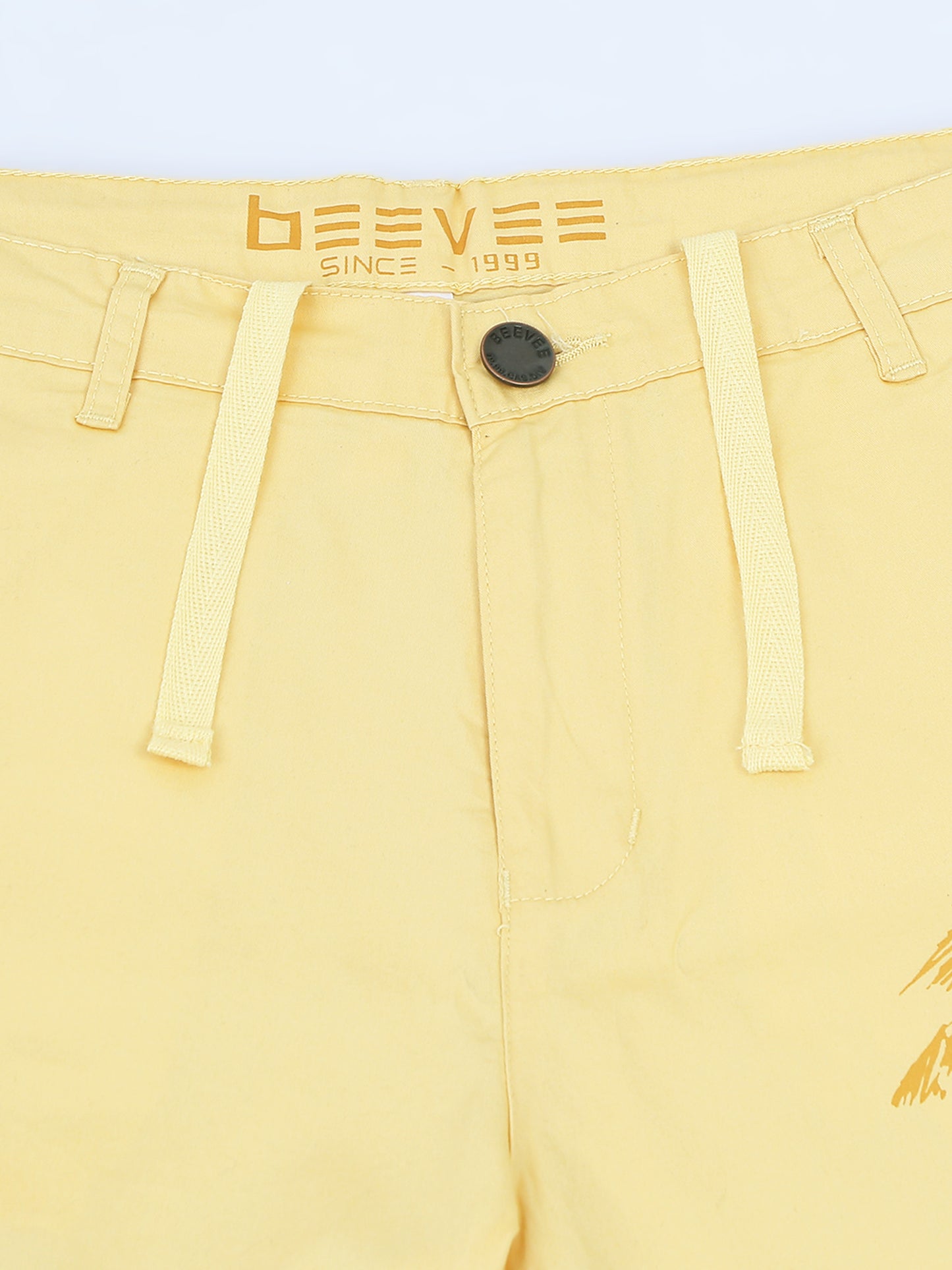 Printed Stretchable Yellow Shorts
