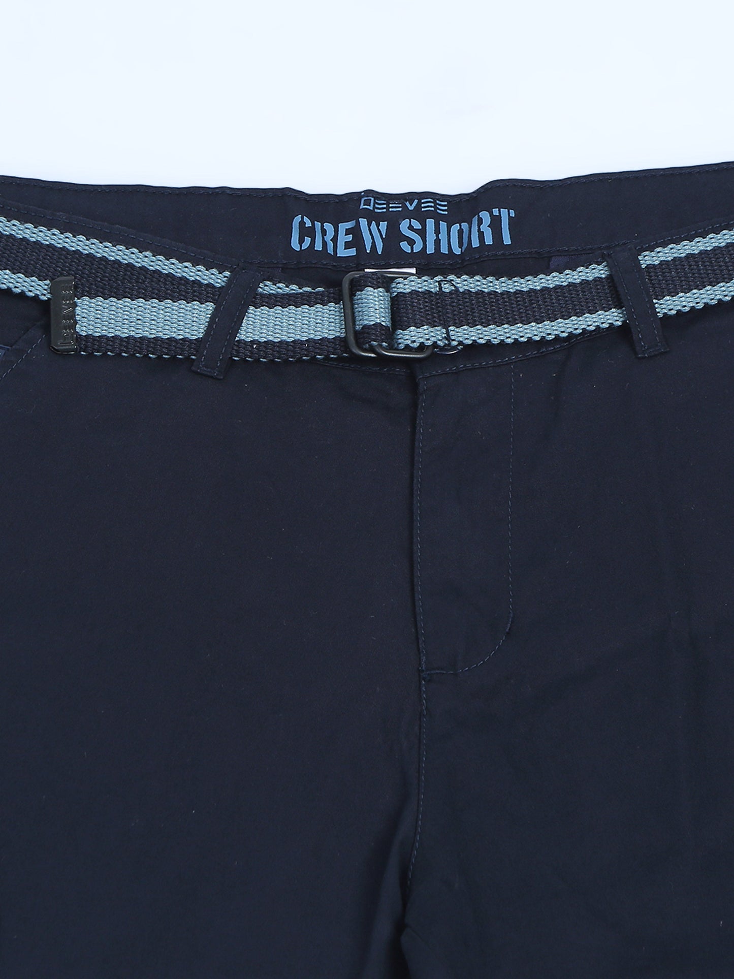 Plain Navy Shorts With Belt