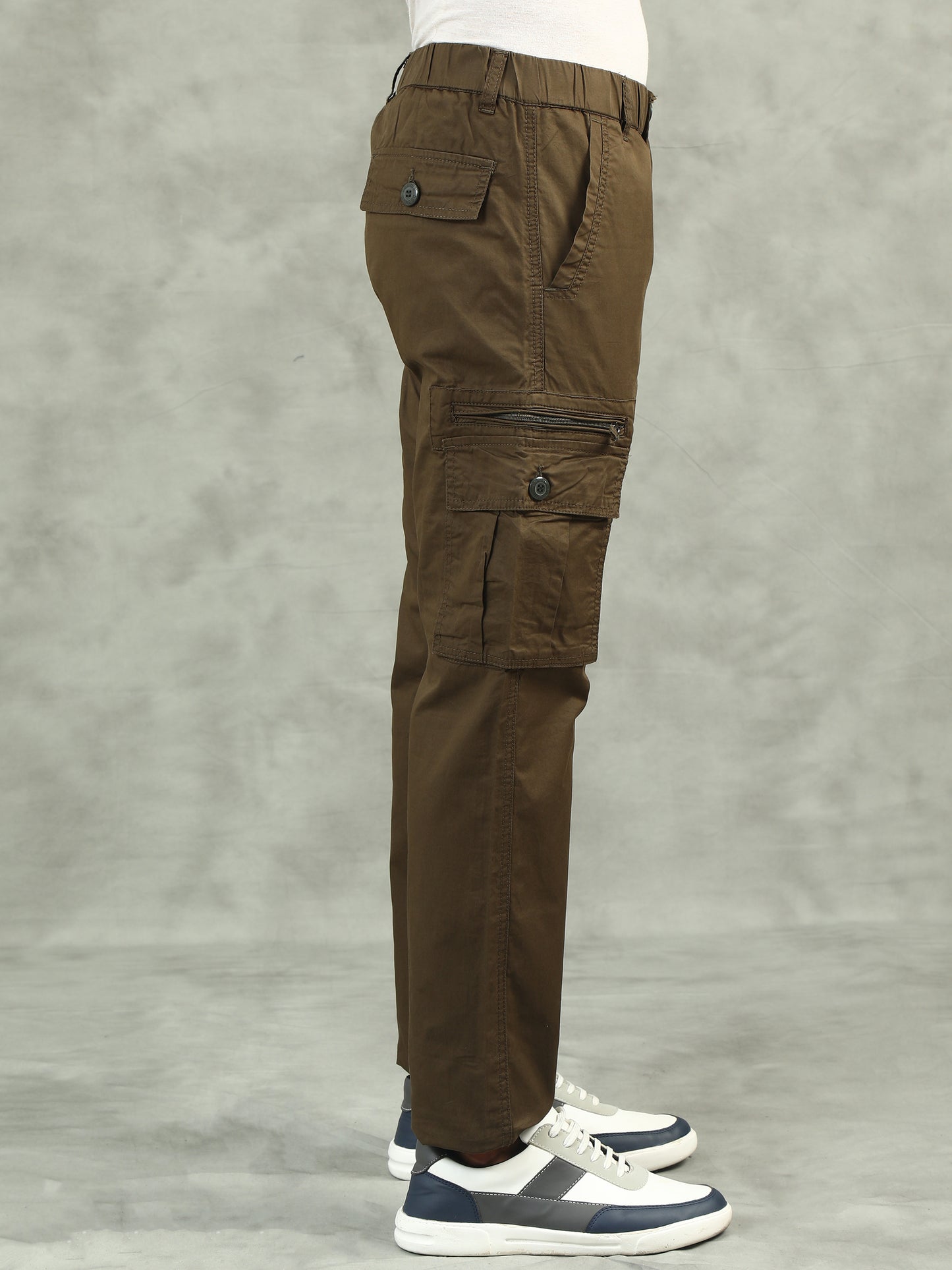 Olive Elasticated Waist Cargo Lounge Pants