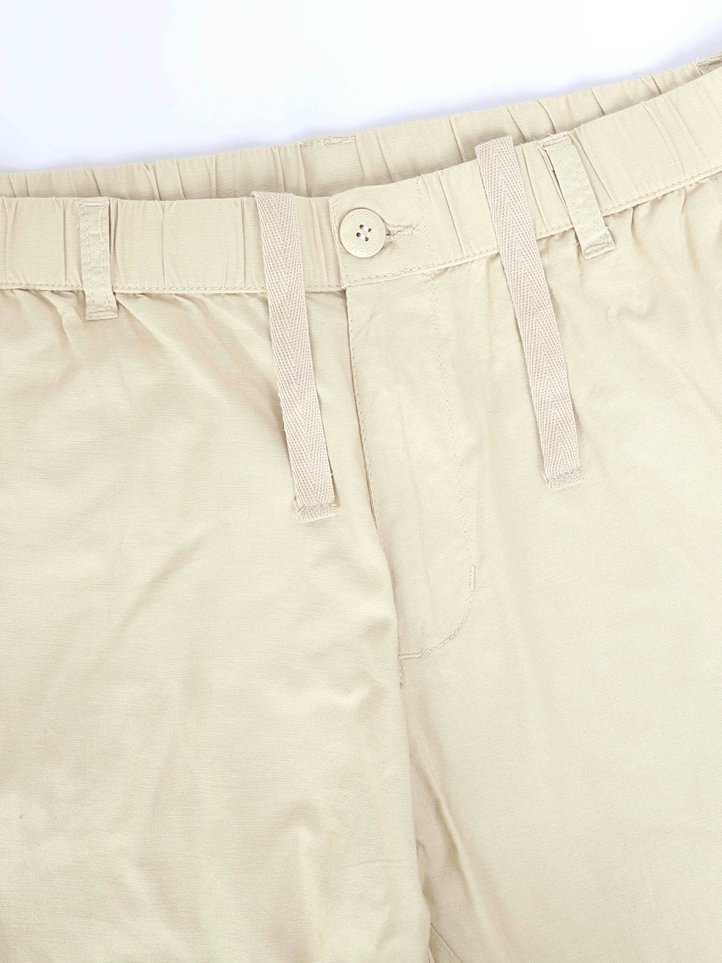 Beige Cotton Lycra Solid Pyjama