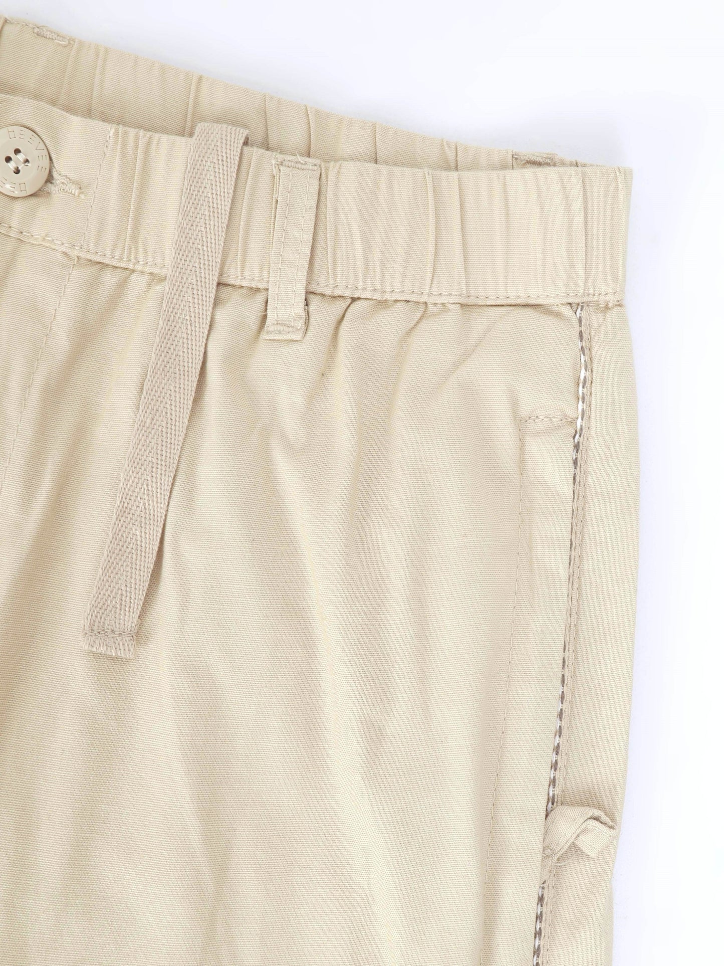Beige Cotton Lycra Solid Pyjama