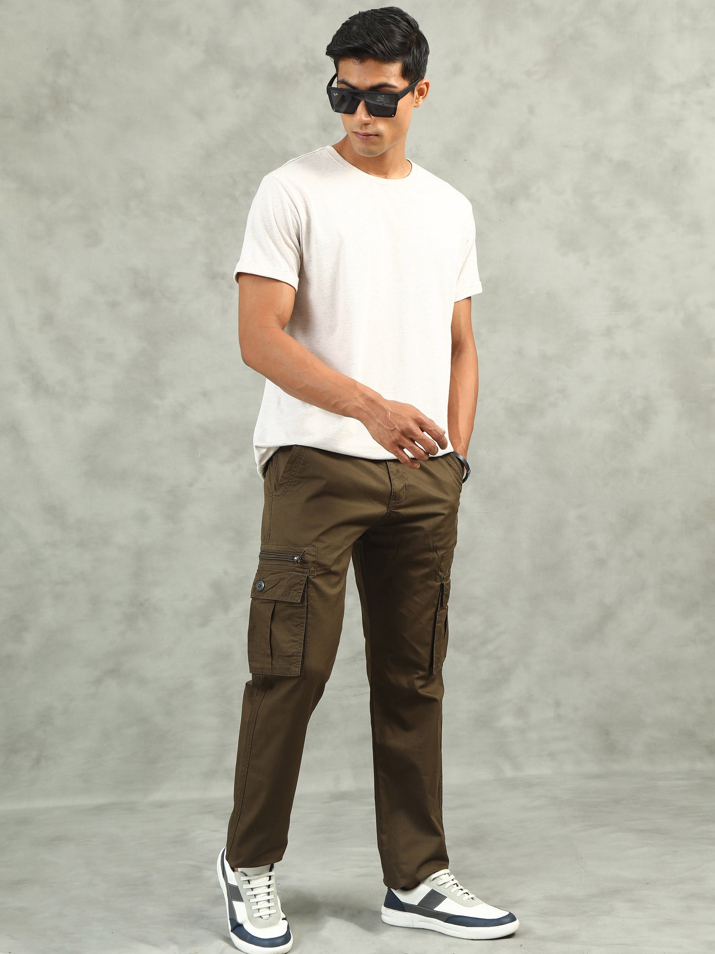 Olive Elasticated Waist Cargo Lounge Pants