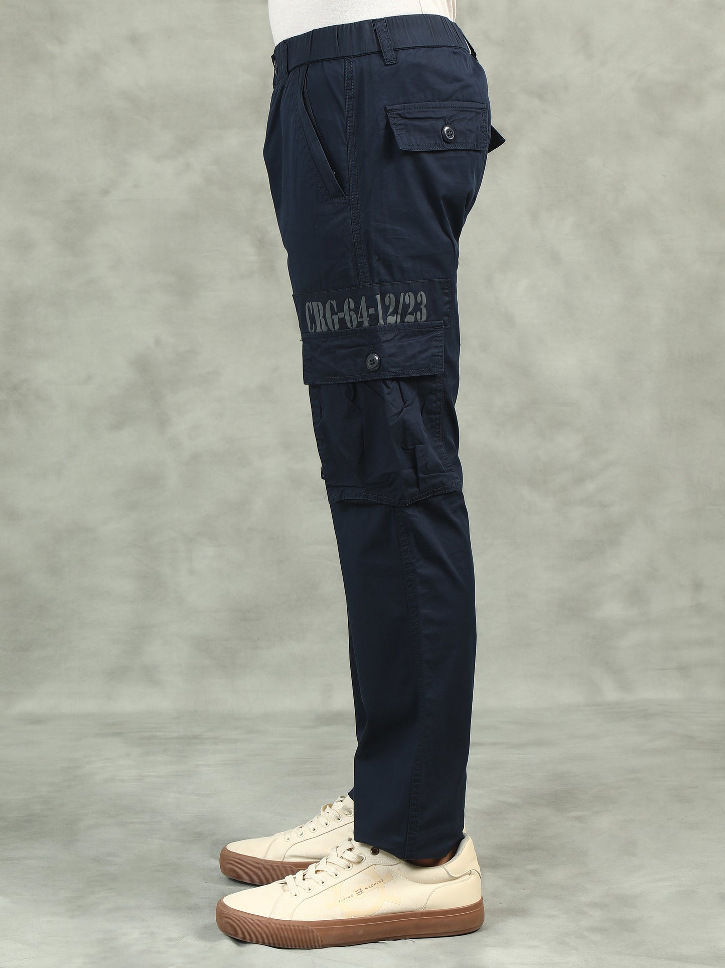 Navy Elasticated Waist Cargo Lounge Pants