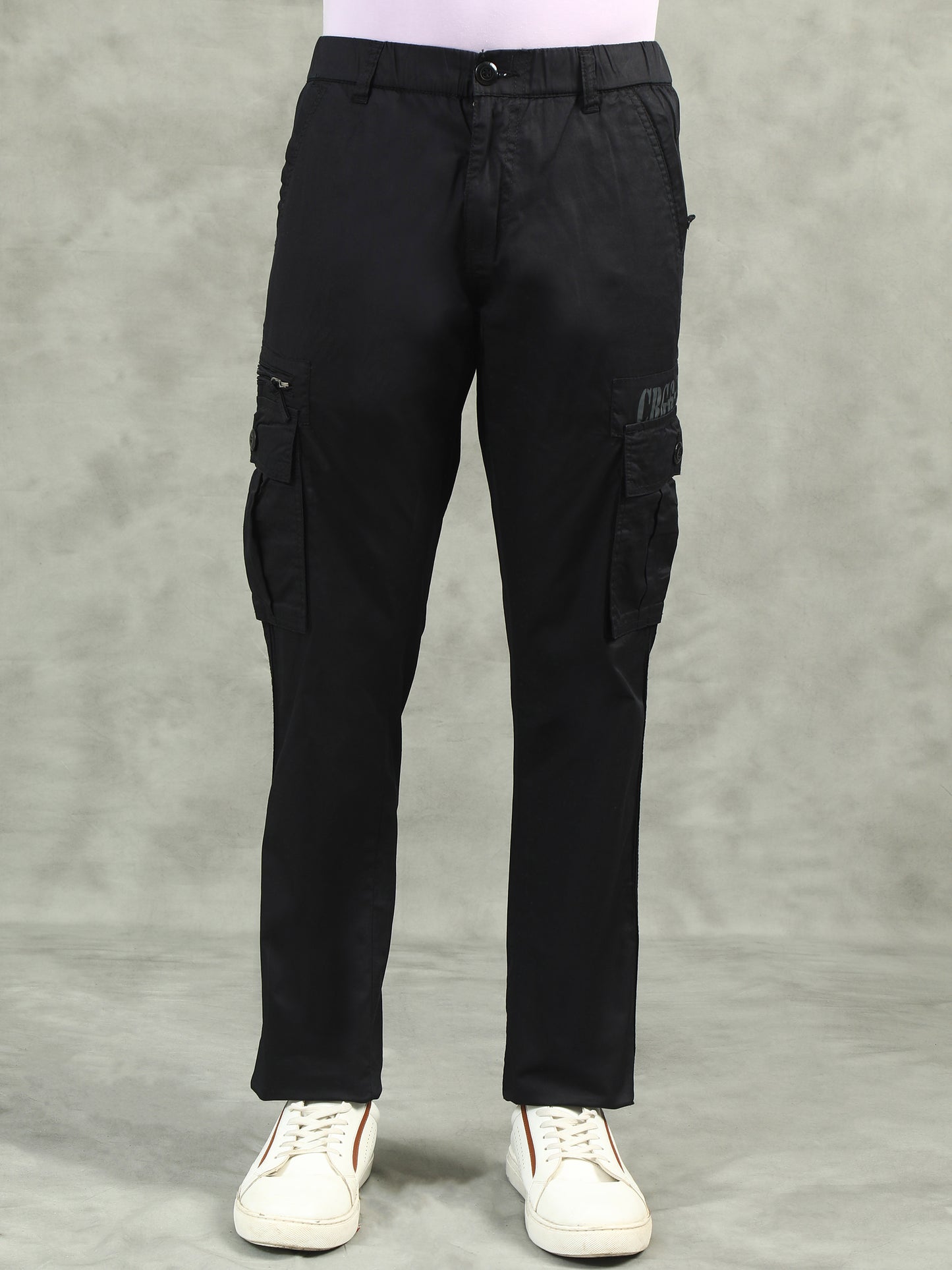 Black Elasticated Waist Cargo Lounge Pants