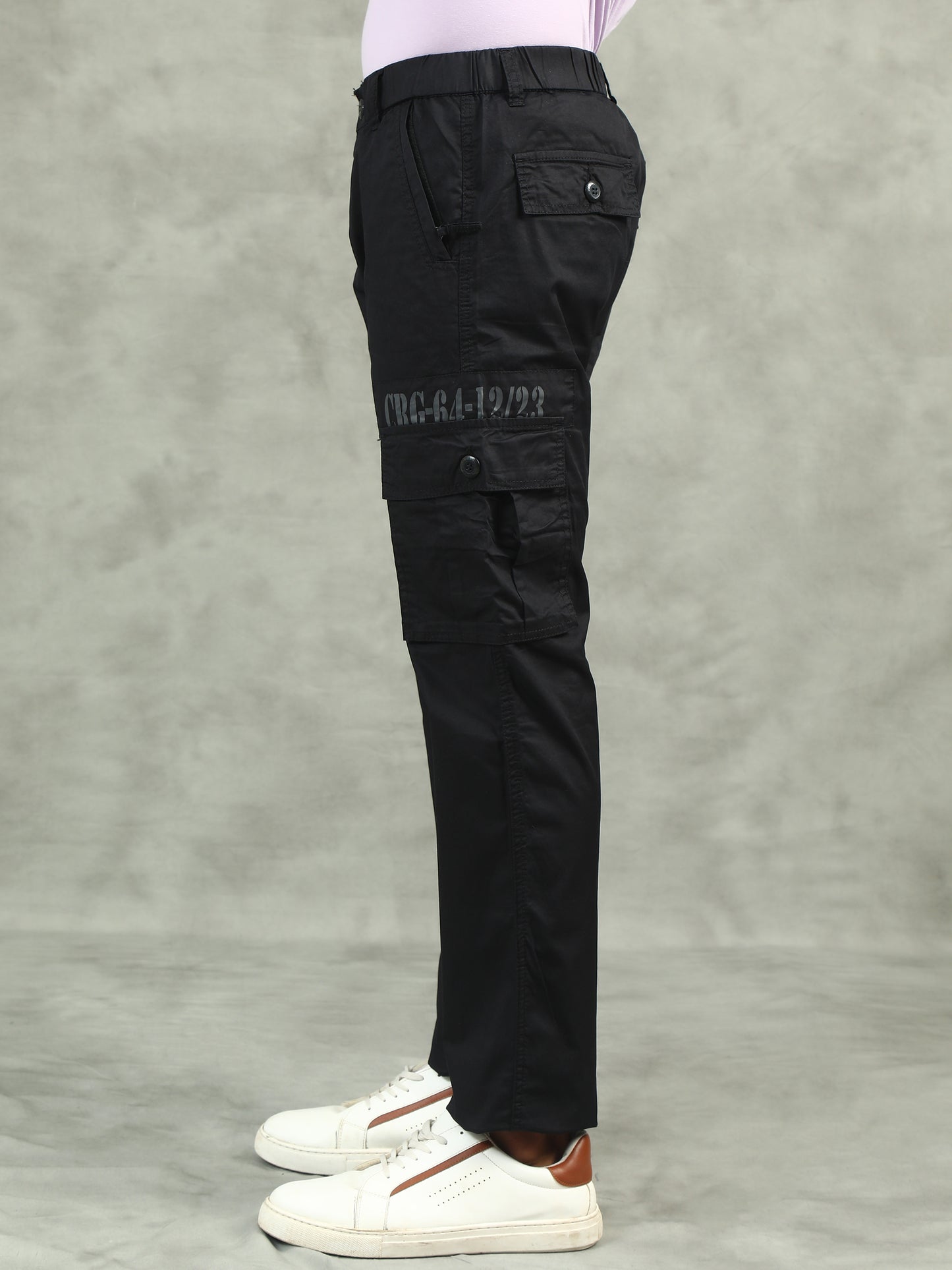 Black Elasticated Waist Cargo Lounge Pants