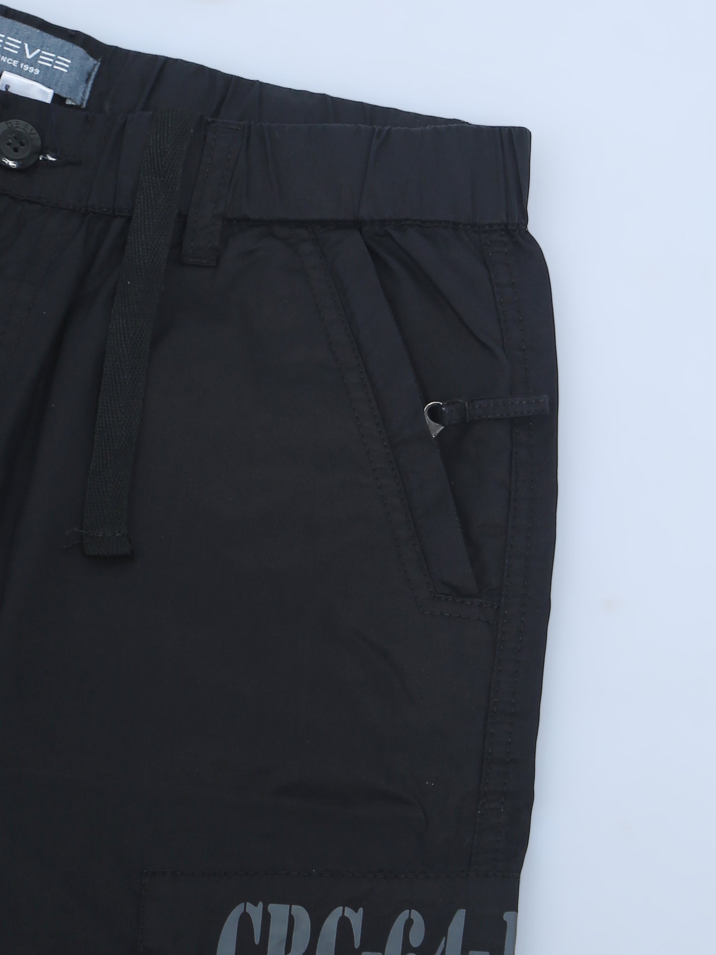 Black Elasticated Waist Cargo Lounge Pants