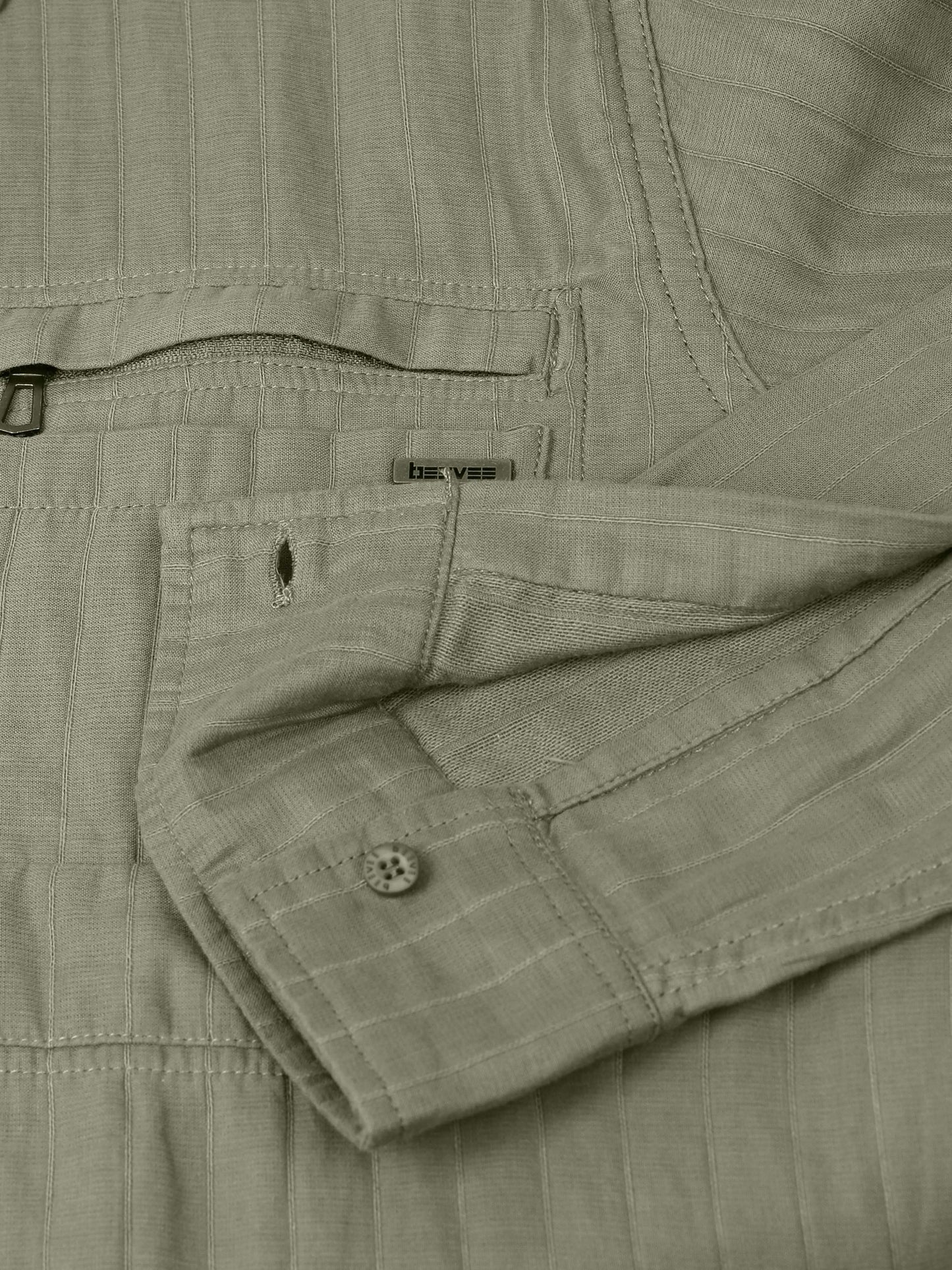 Full Sleeve Double Pocket Olive Shirt