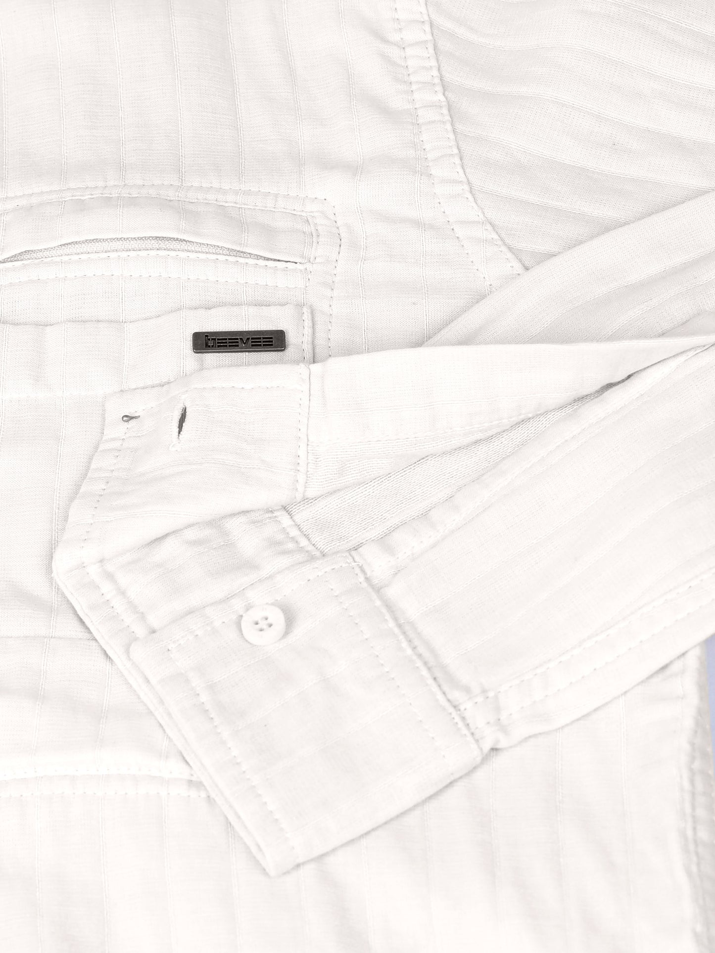 Full Sleeve Double Pocket White Shirt