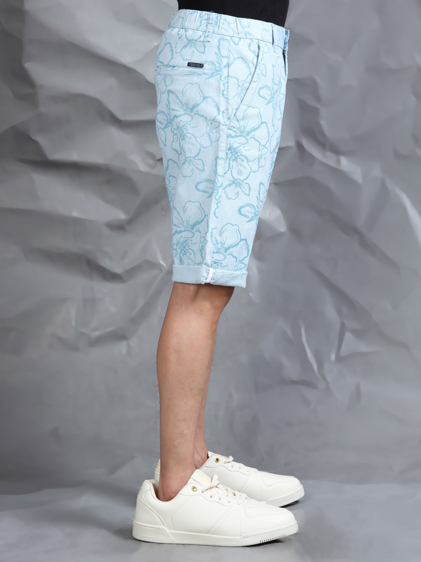 Cotton Lycra Casual Sky Printed Shorts