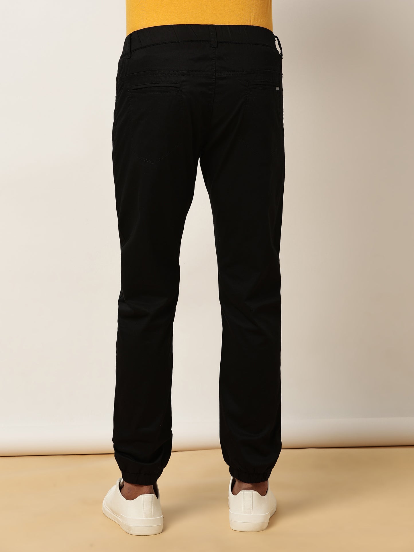 Black Elasticated Waist Stretchable Jogger Lounge Pants