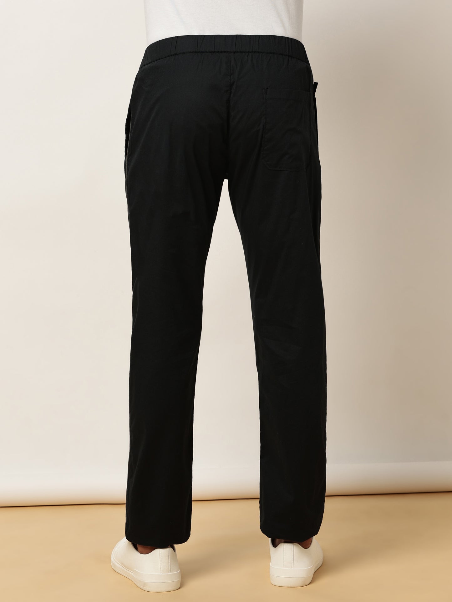 Elasticated Waist Zip Pocket Stretchable Navy Lounge Pants with Side Tape