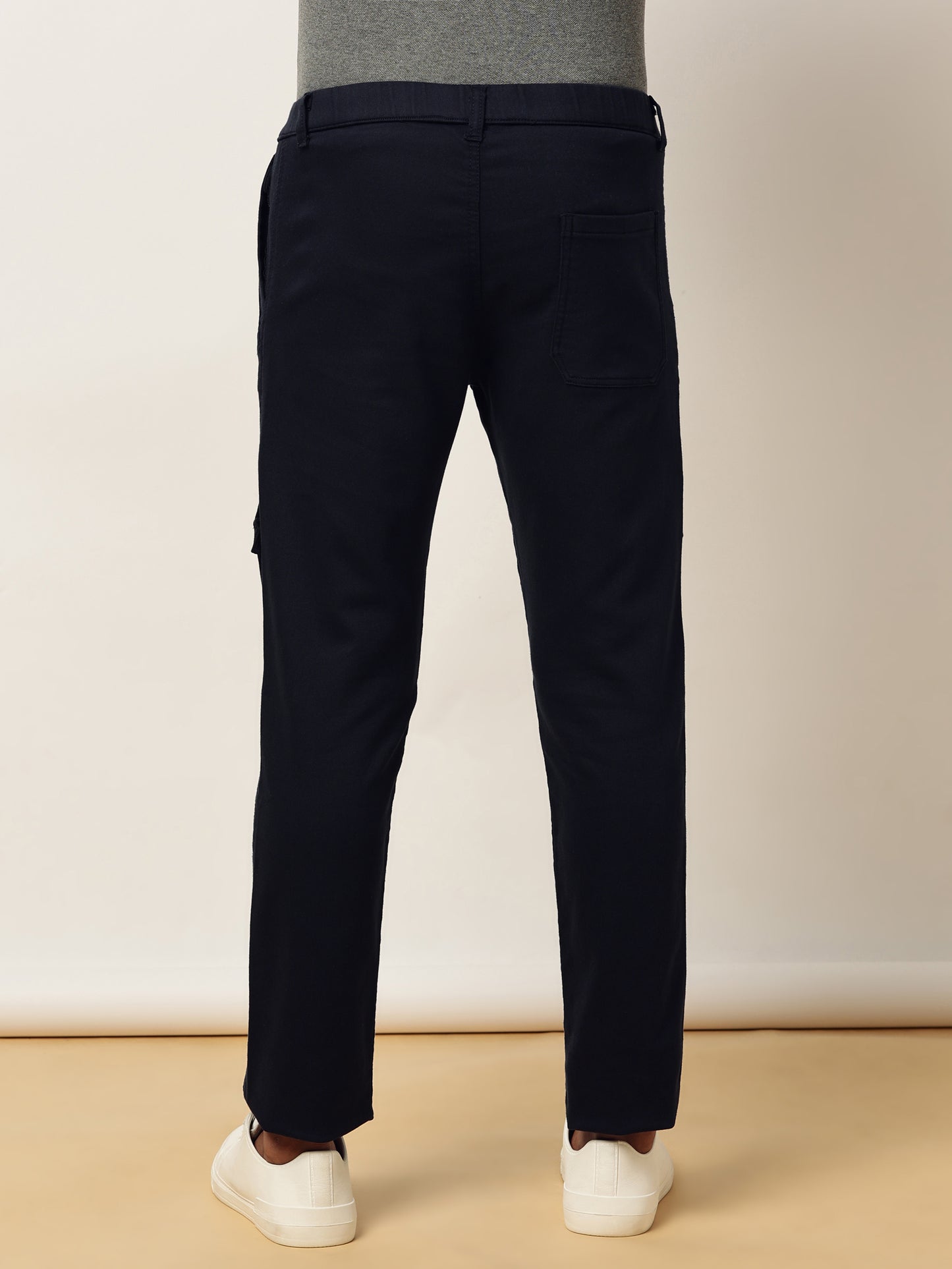 Navy Elasticated Waist Multi Pocket Stretchable Lounge Pants