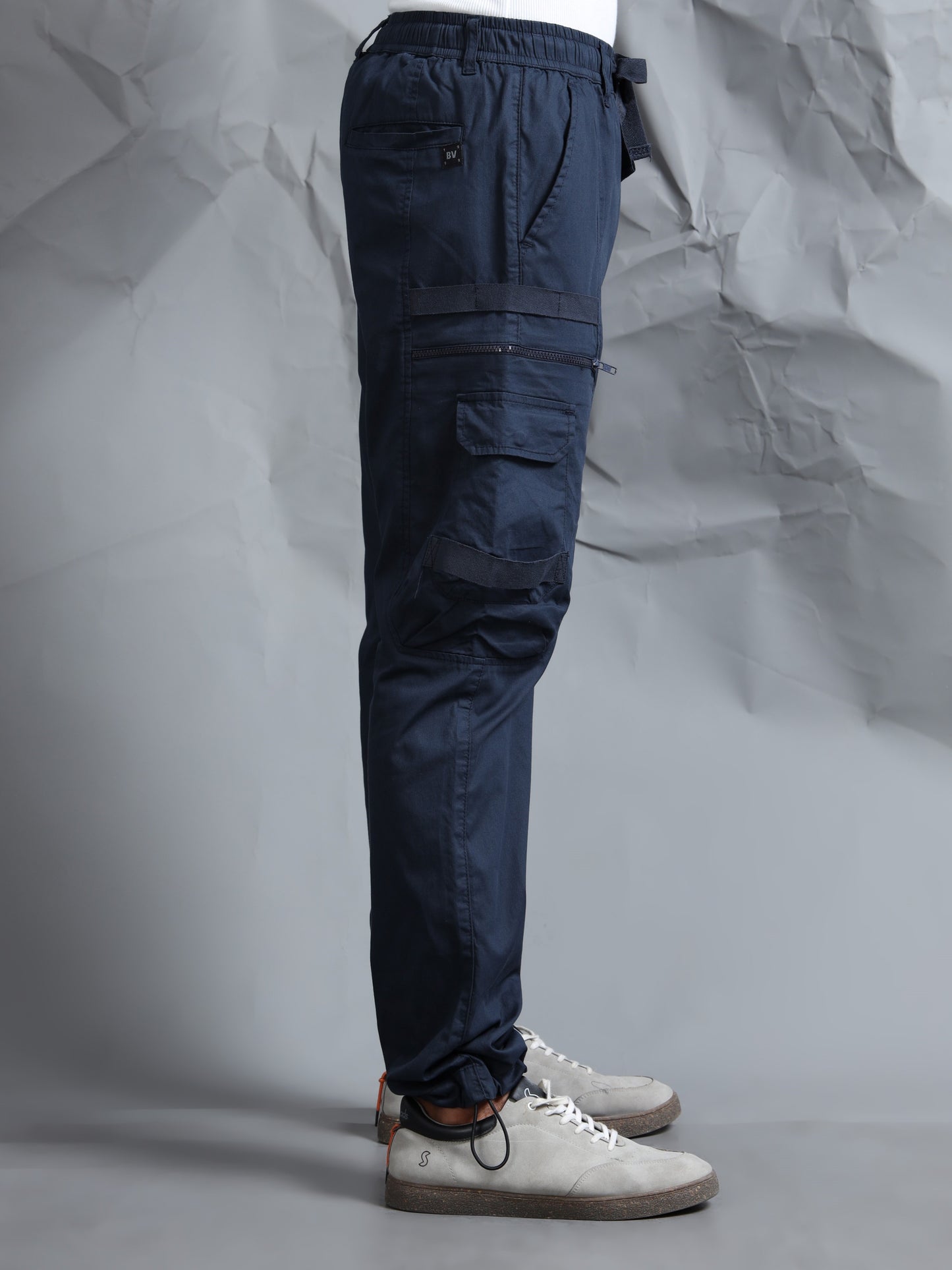Cotton Blend  Navy Cargo Pant with 6 Pockets