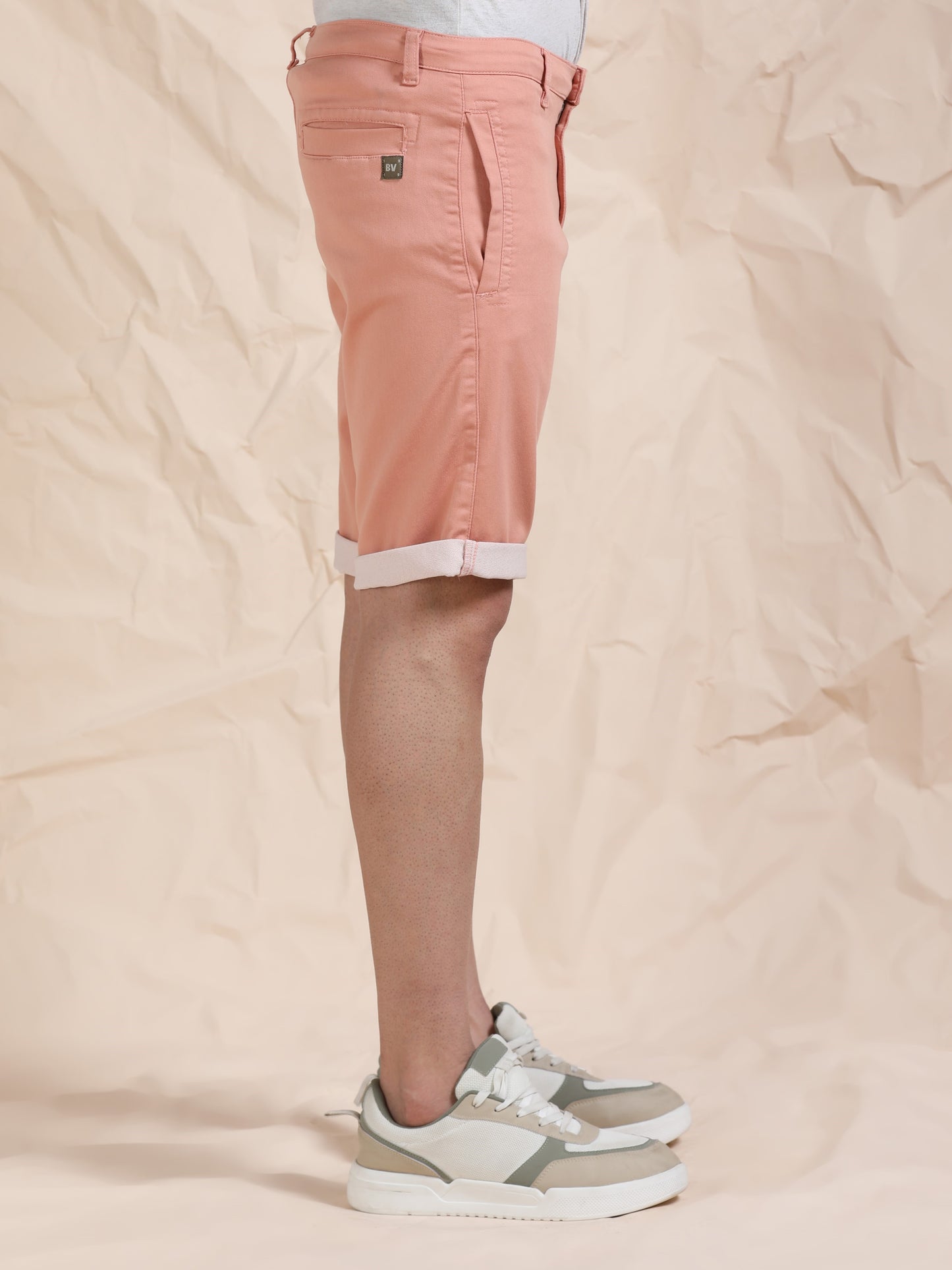 Cotton Lycra Peach Shorts