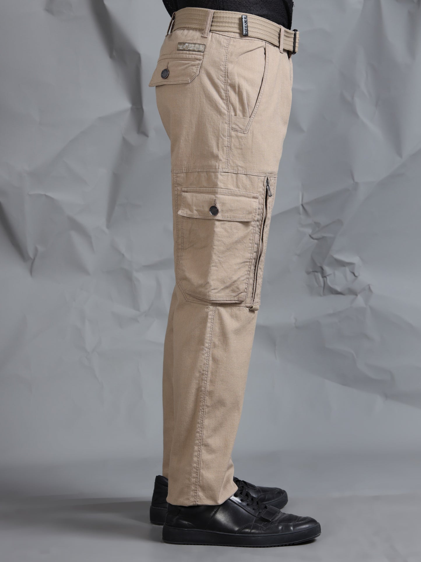 Cotton Lycra  Mud Mid Rise Cargo Pant with 8 Pockets