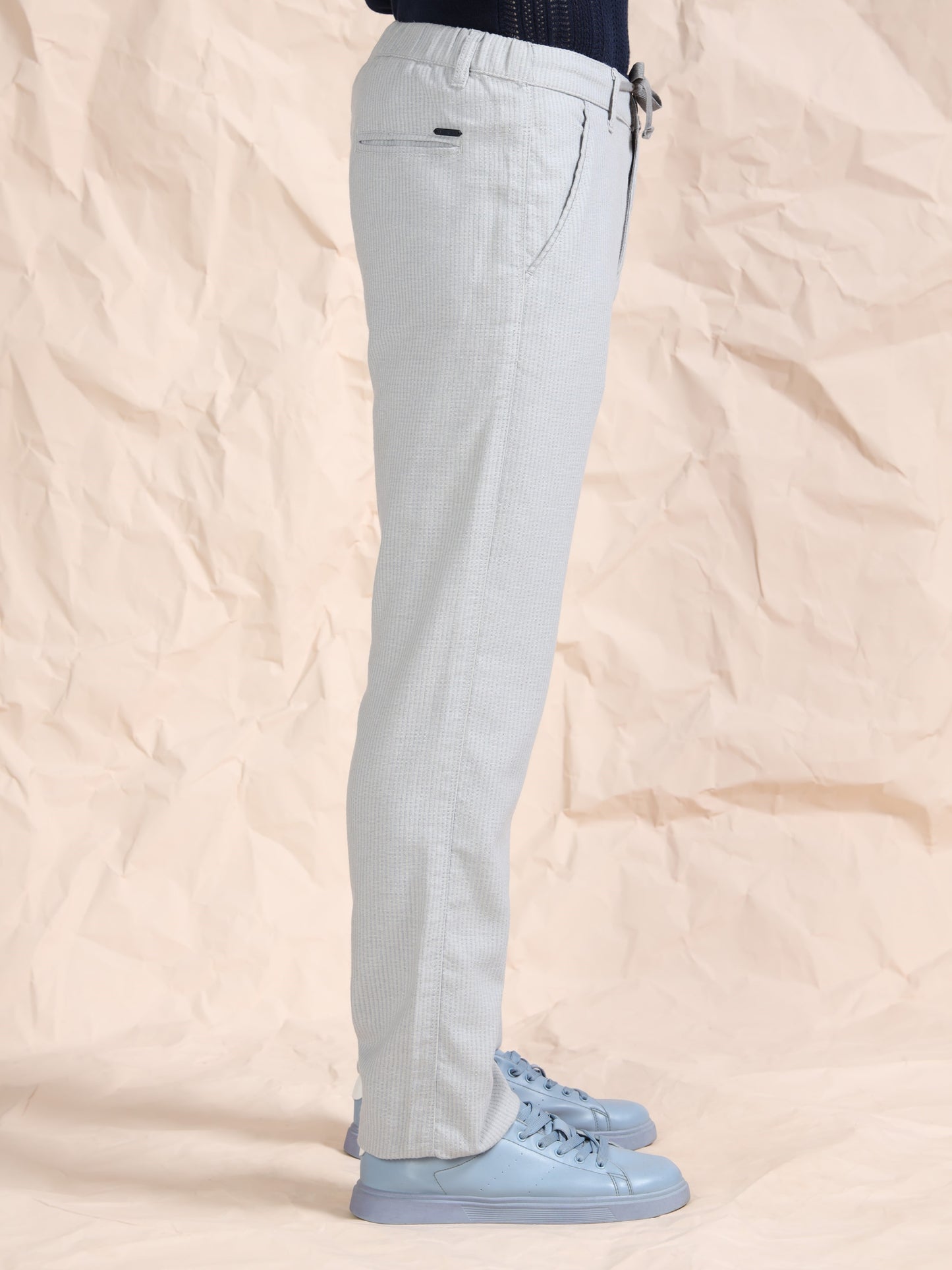 DK Grey Cotton Striped Mid Rise Pyjama