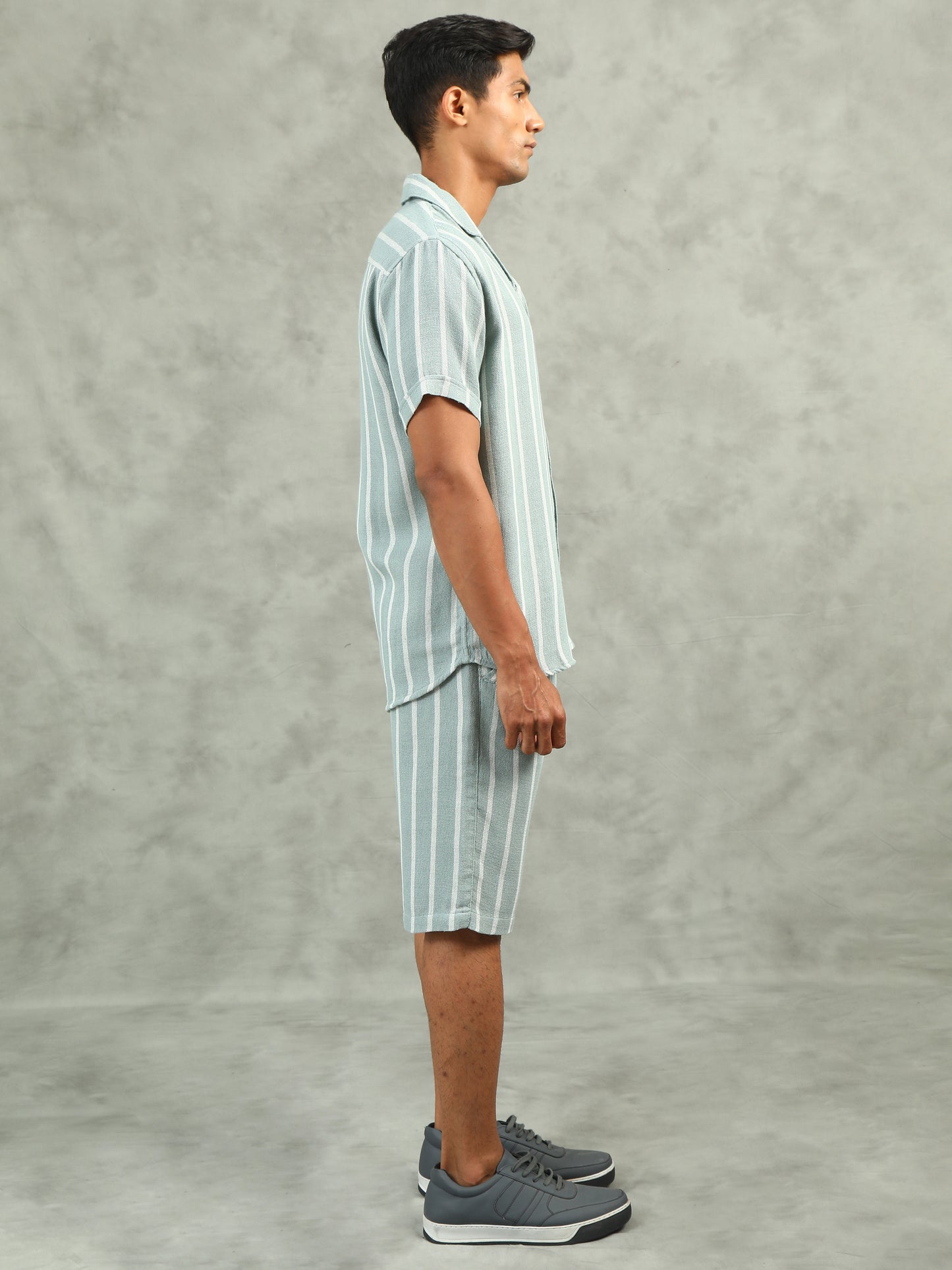 Green Regular Fit Striped Sets