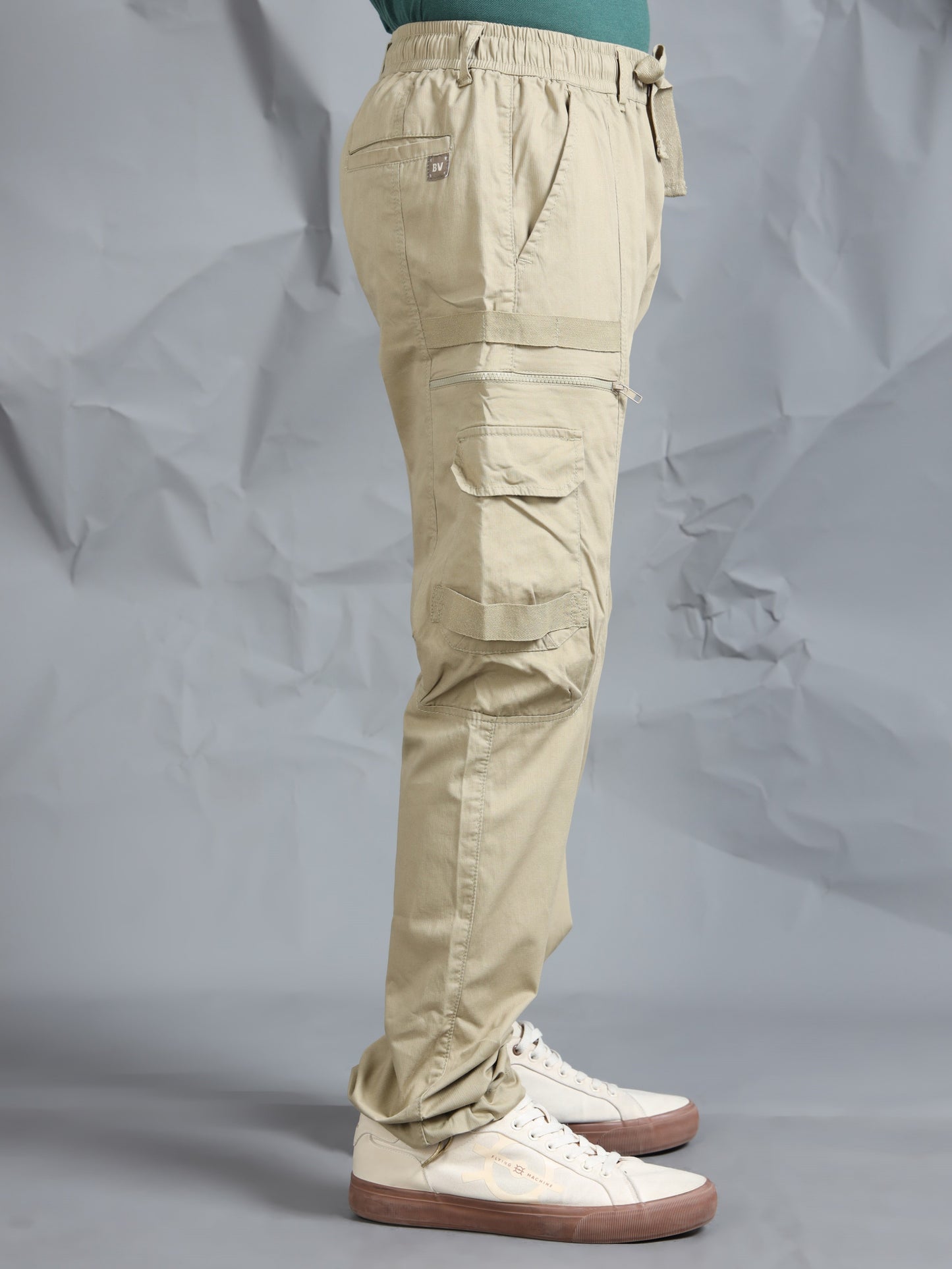 Cotton Blend  Khaki Cargo Pant with 6 Pockets