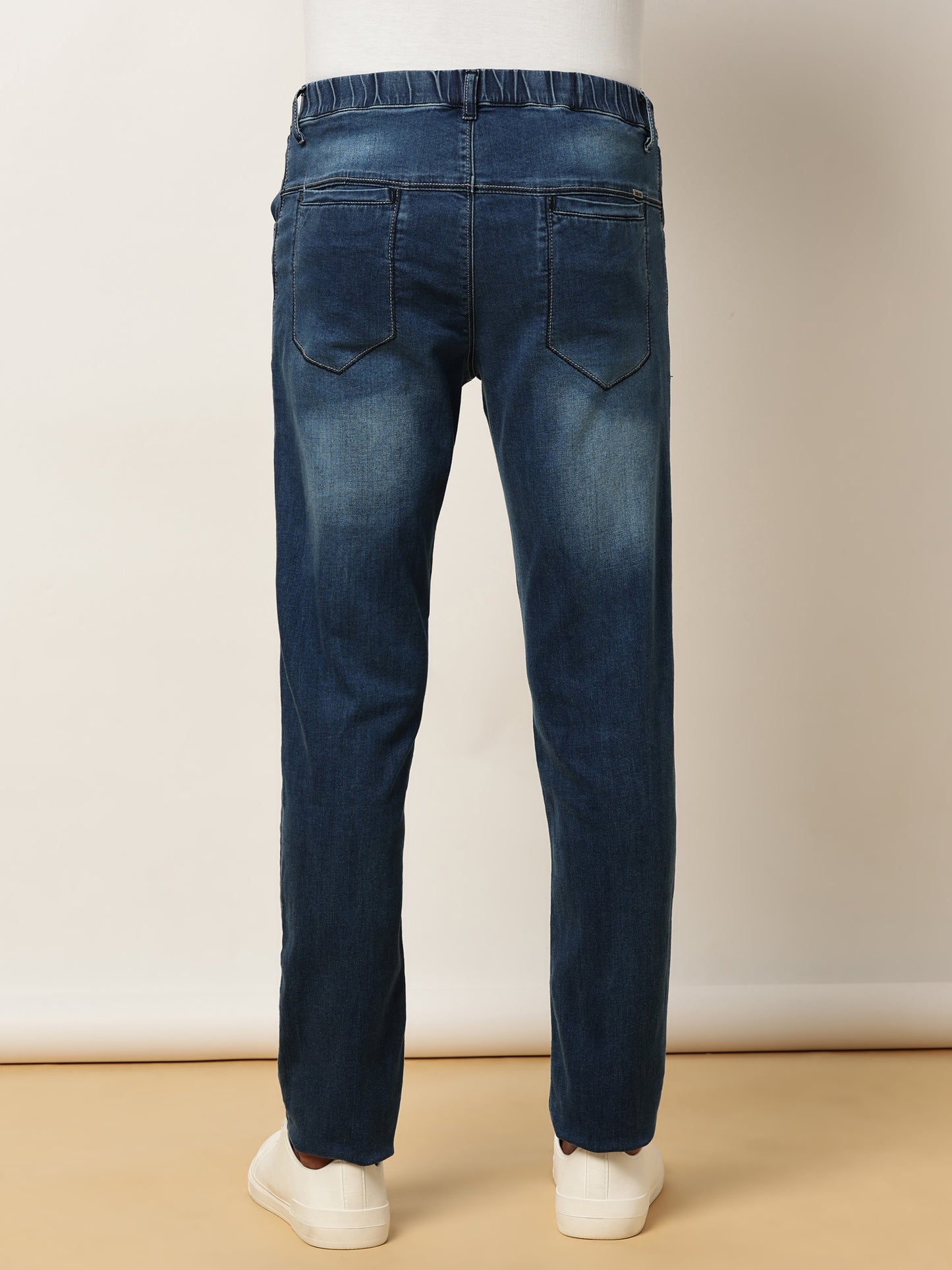 Elasticated Knit Denim Stretchable Light Blue Lounge Pants