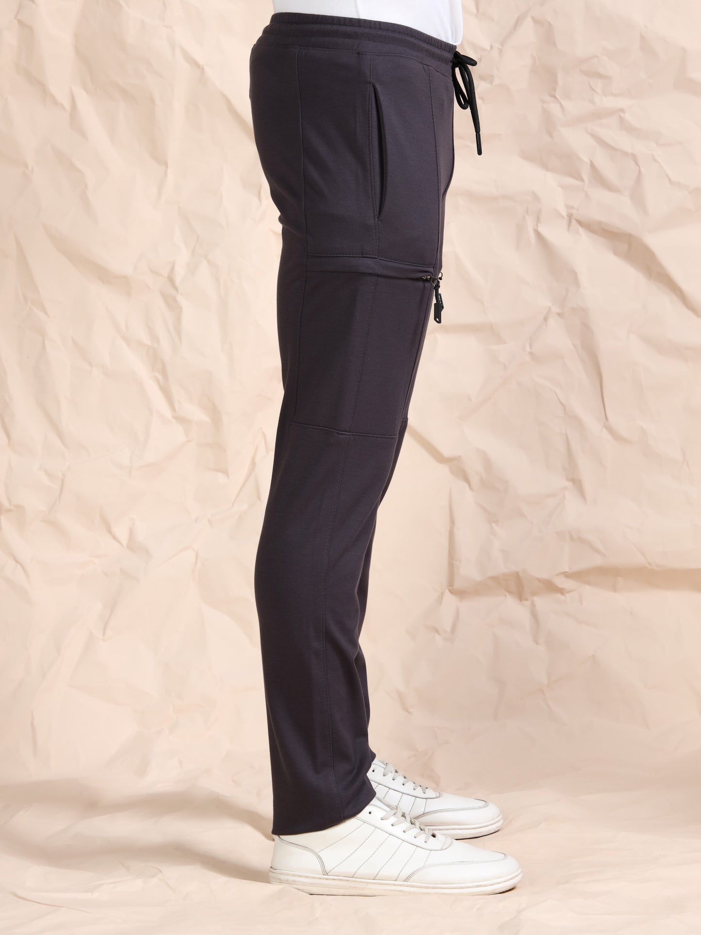 Stretchable Dark Grey Track Pant