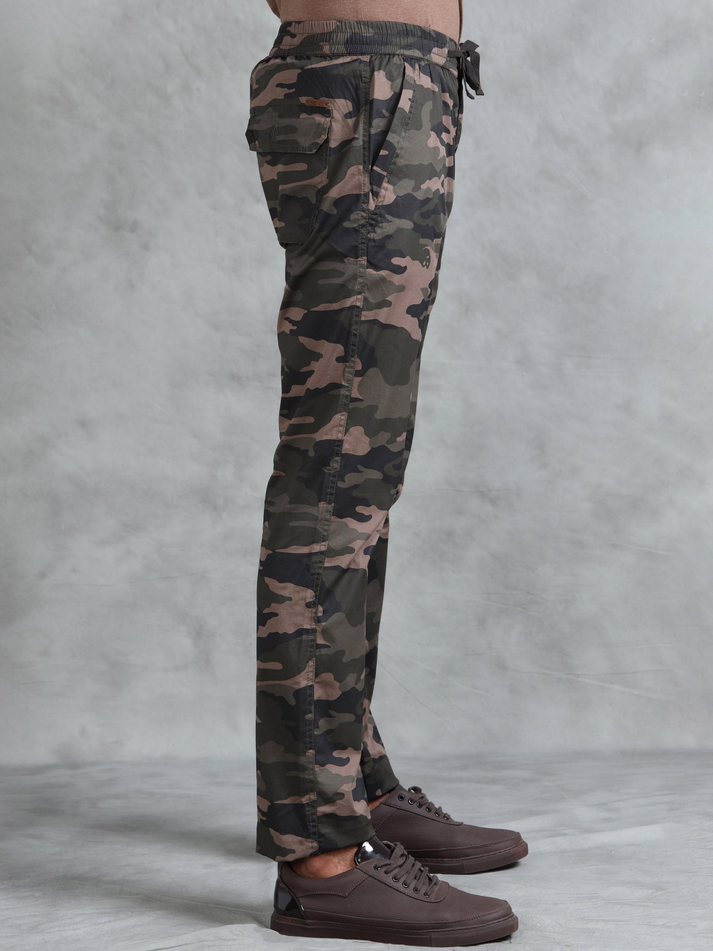 Grey Camo Print Cotton Lycra  Pyjama