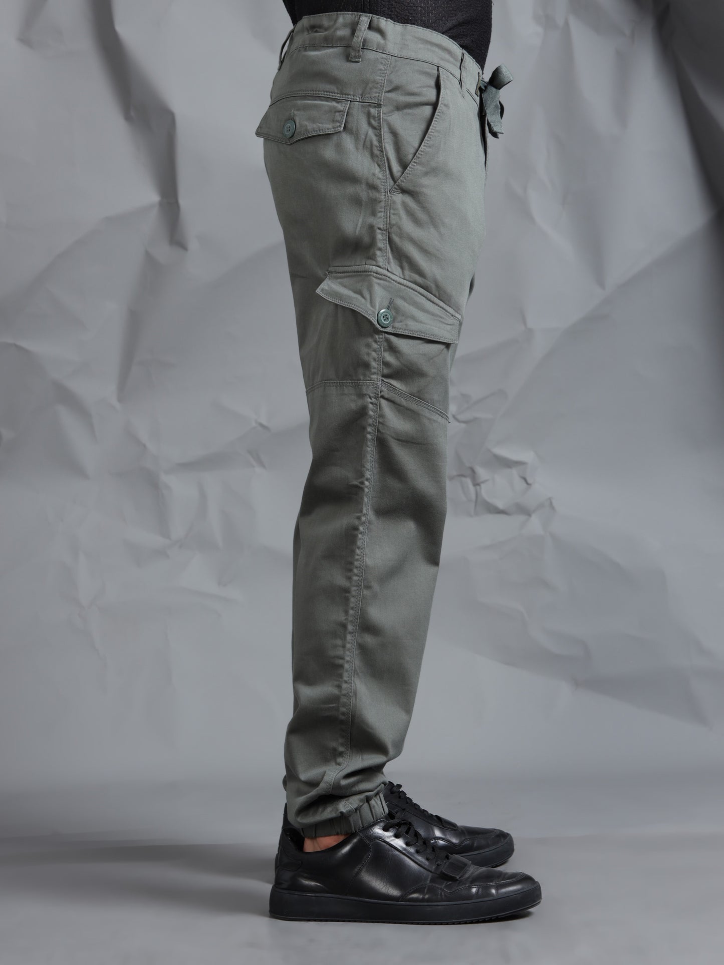 Cotton Lycra Green   Cargo Pants with 7 Pockets