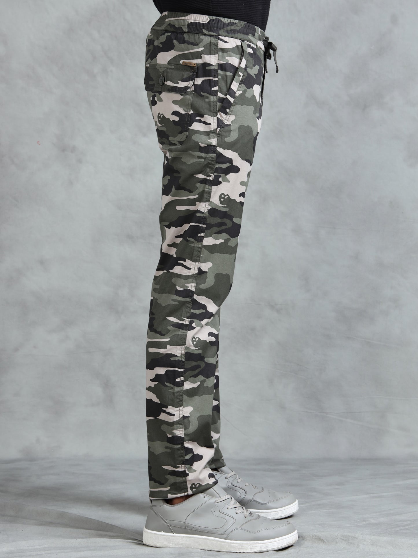 Ash Camo Print Cotton Lycra  Pyjama