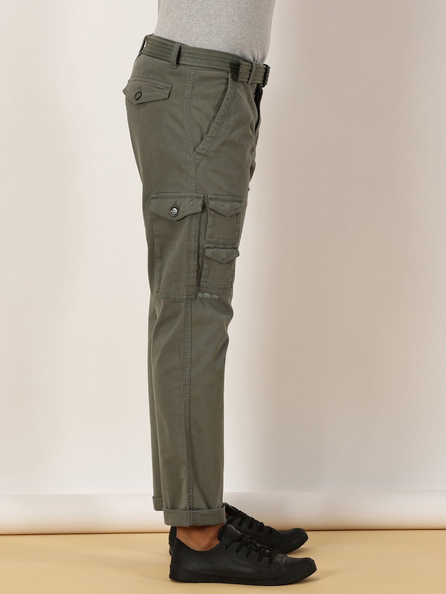 Zip Pocket Stretchable Green With Belt
