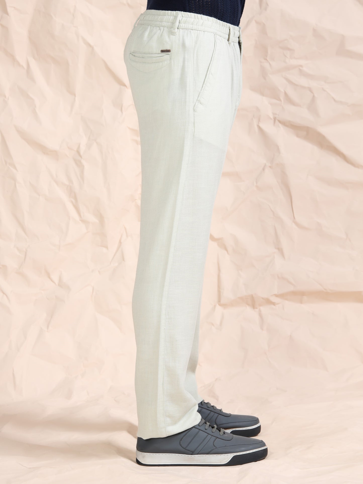 Pista Cotton Linen Solid Mid Rise Pyjama