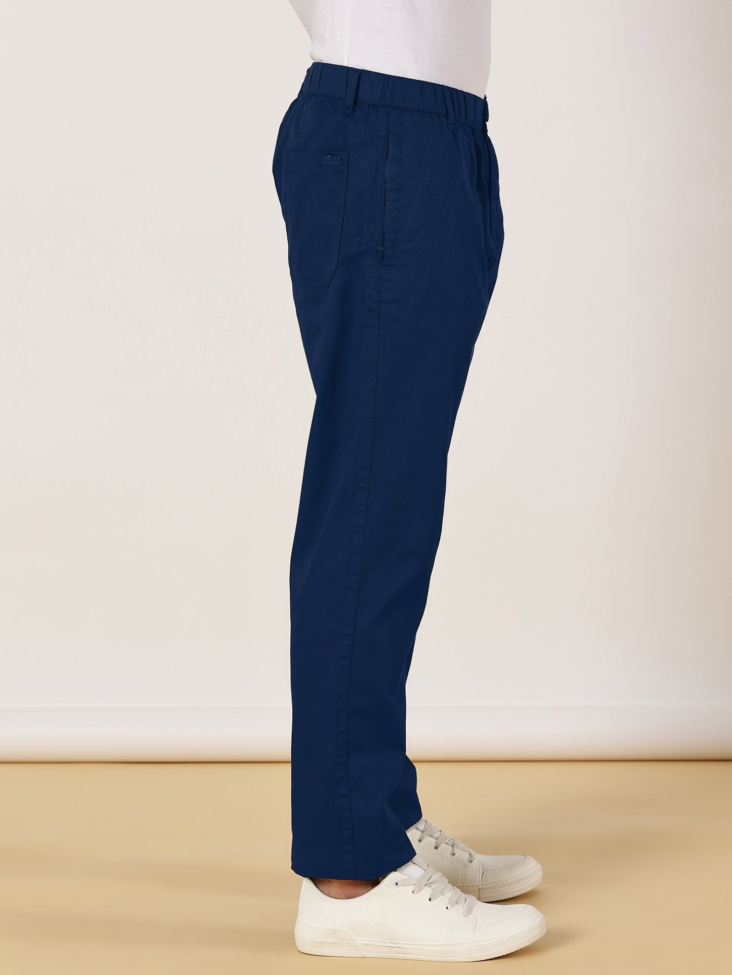 Light Weight Elasticated Waist Zip Pocket Navy Lounge Pants