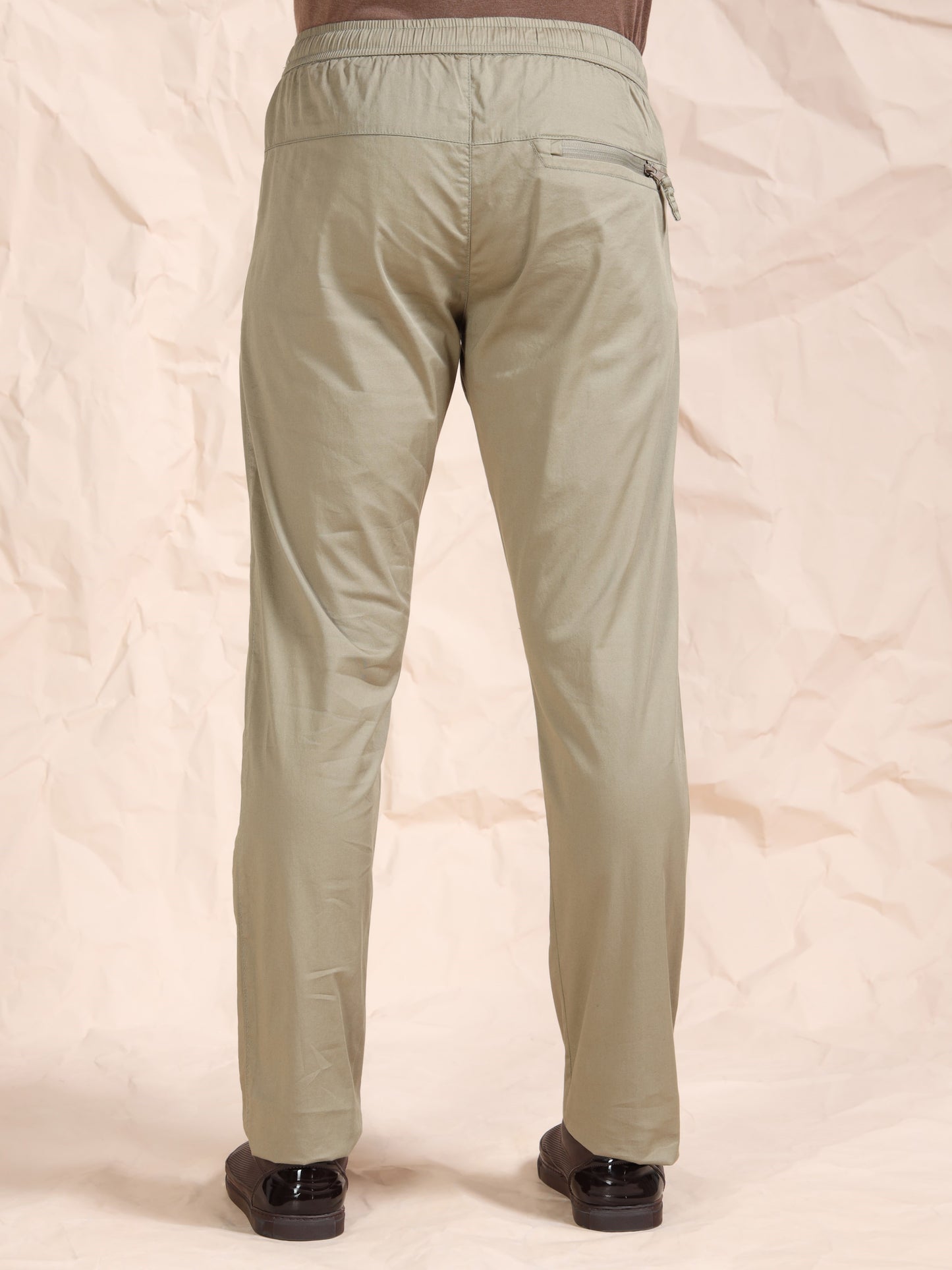 Olive Regular Fit Cotton Lycra Solid Pyjama