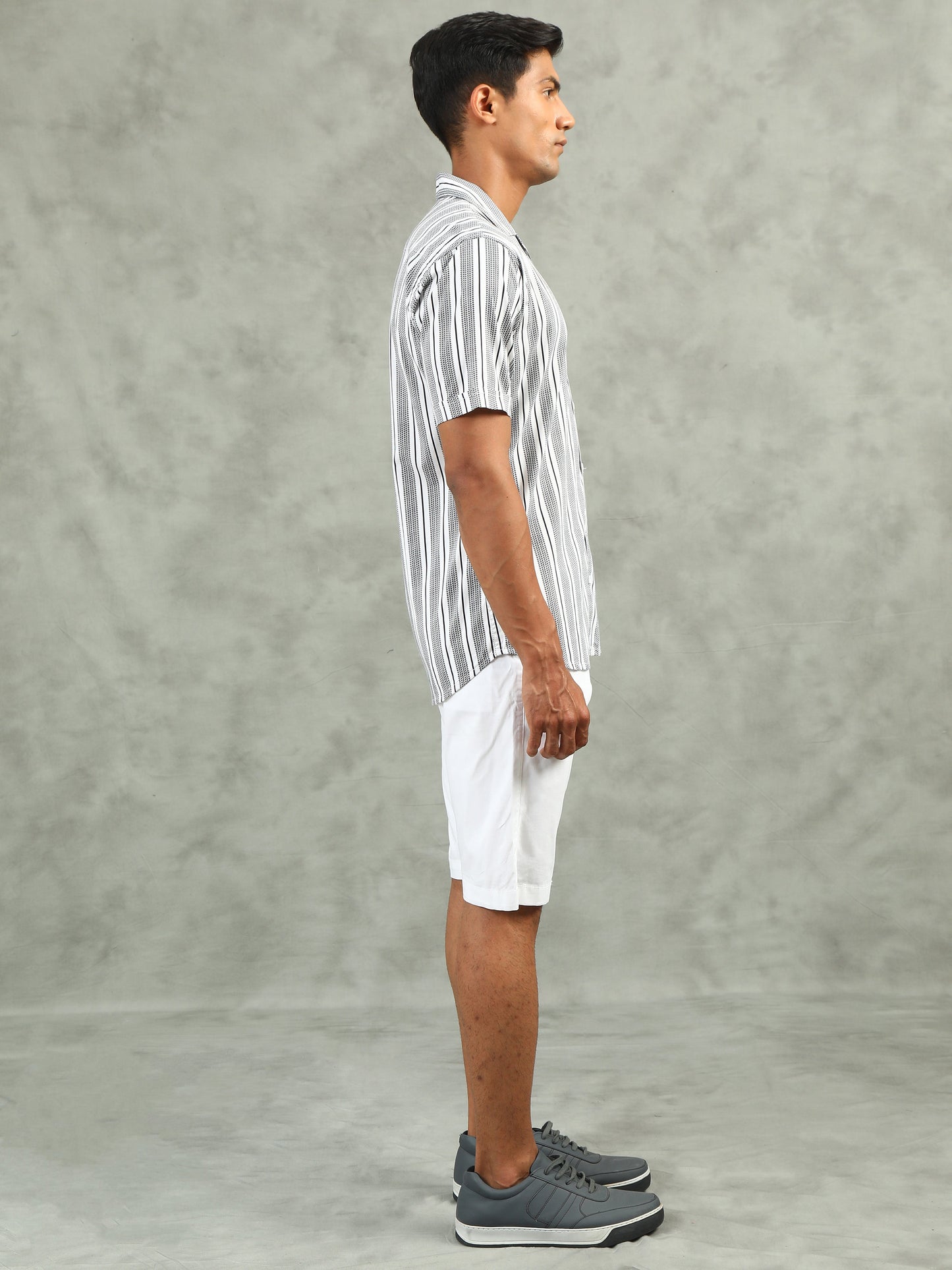 White Regular Fit Striped Cor-Ord Sets