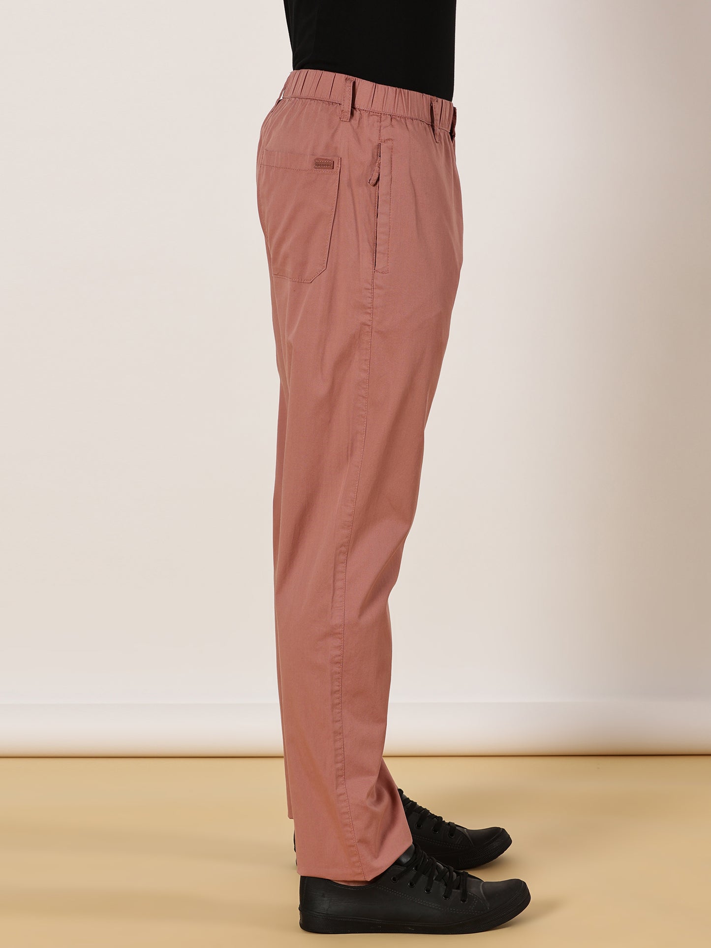 Light Weight Elasticated Waist Zip Pocket Rust Lounge Pants