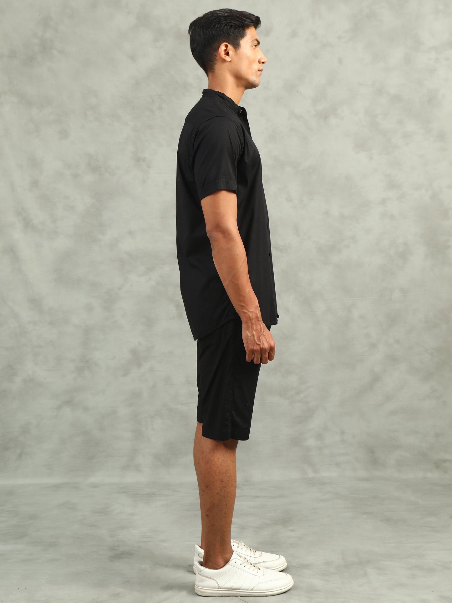 Black Regular Fit Solid Co-ord Sets