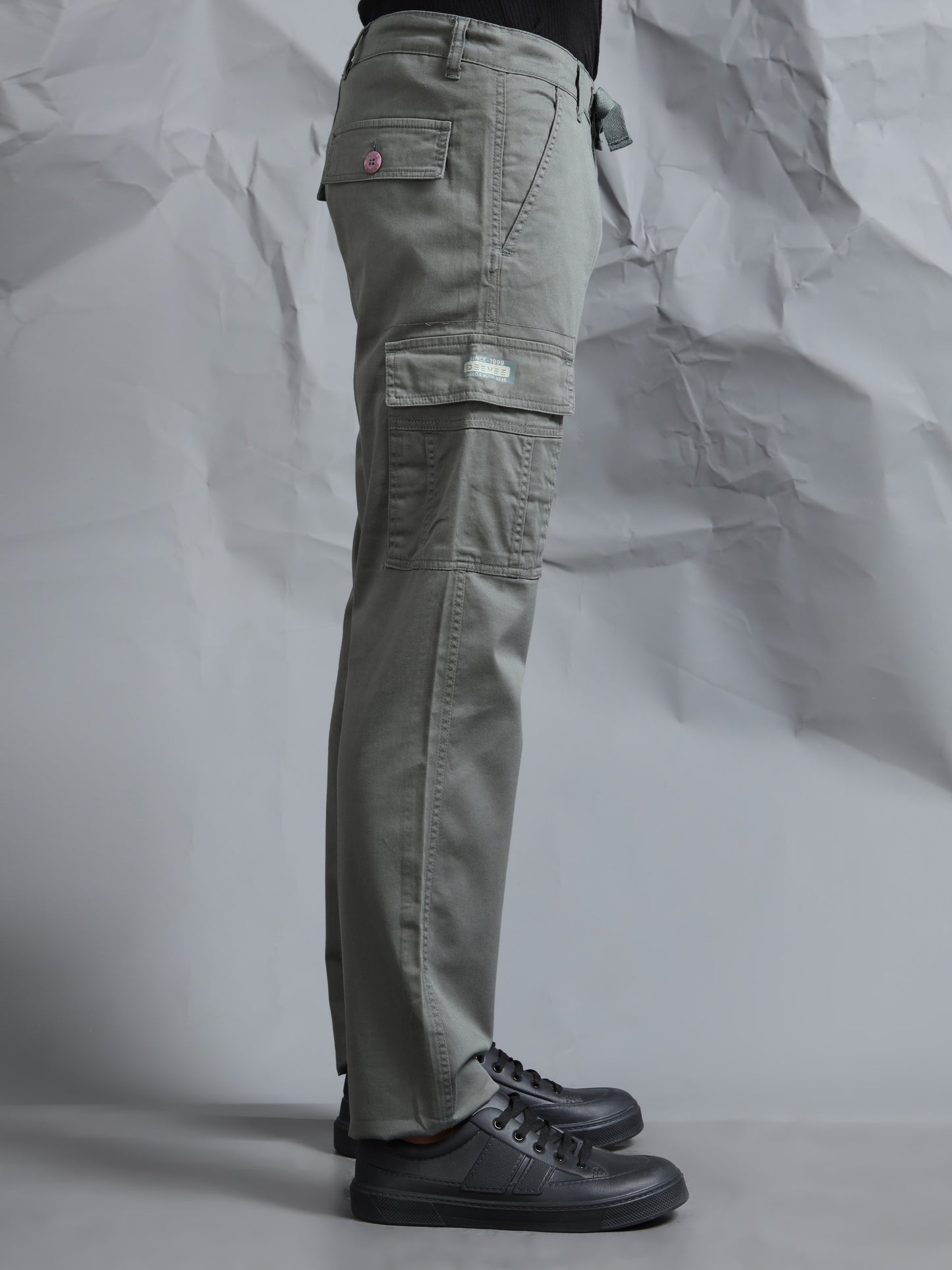 Cotton Lycra Green  Cargo Pant with 8 Pockets