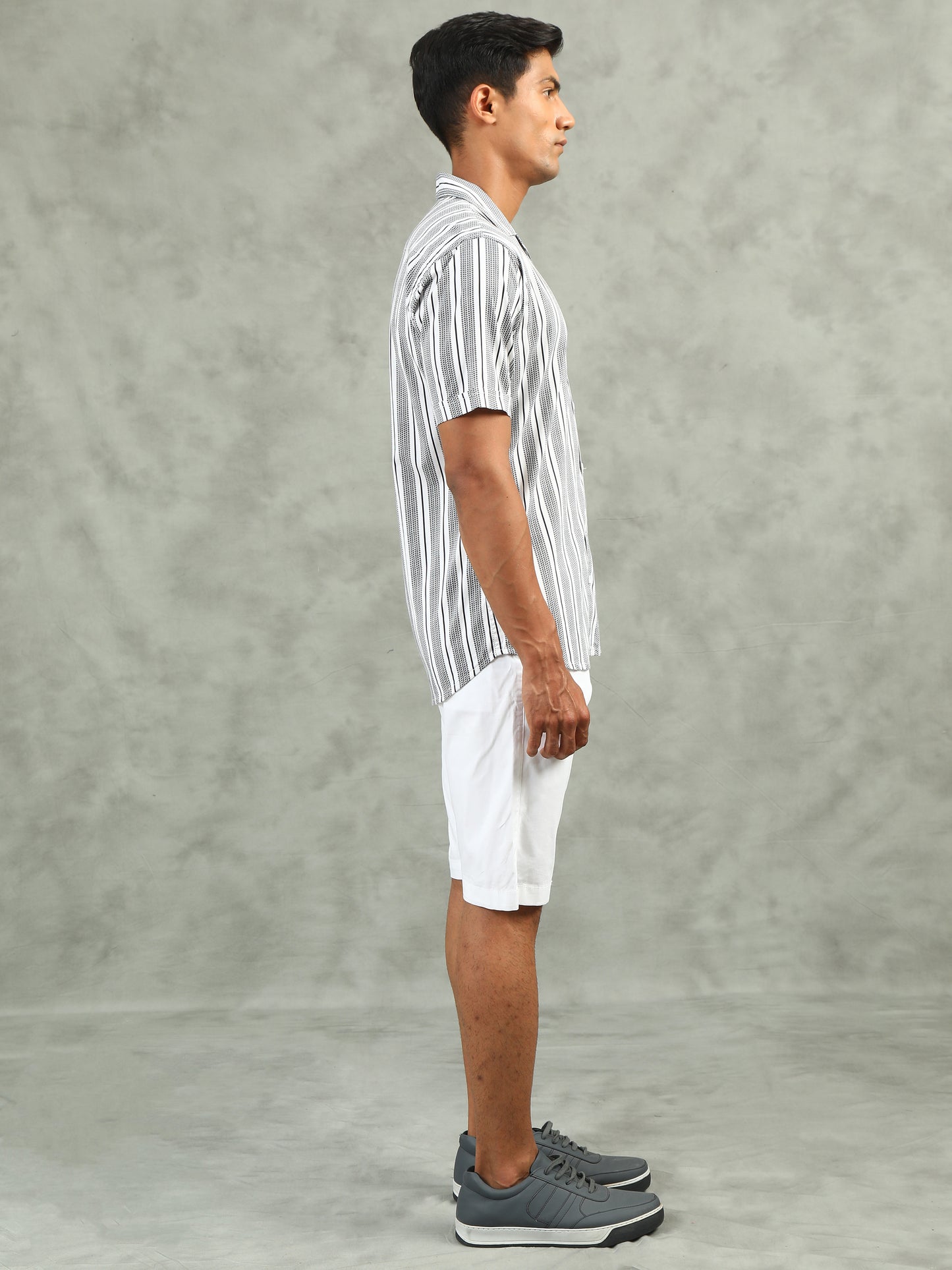 White Regular Fit Striped Cor-Ord Sets