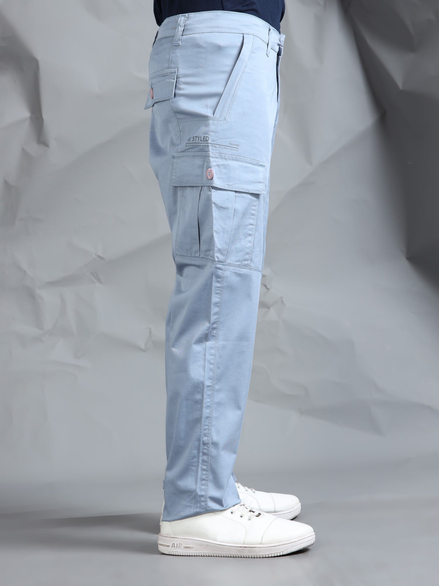 Cotton Lycra M Blue  Cargo Pant with 6 Pockets
