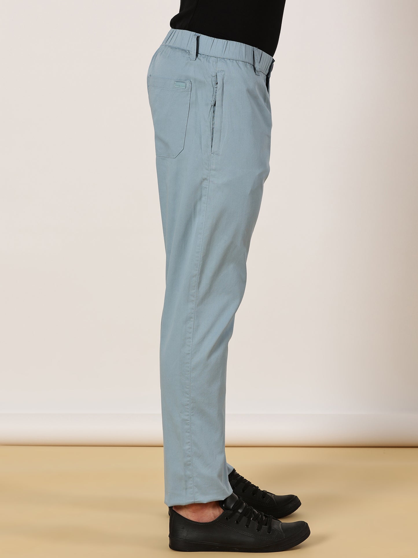 Light Weight Elasticated Waist Zip Pocket Light Blue Lounge Pants
