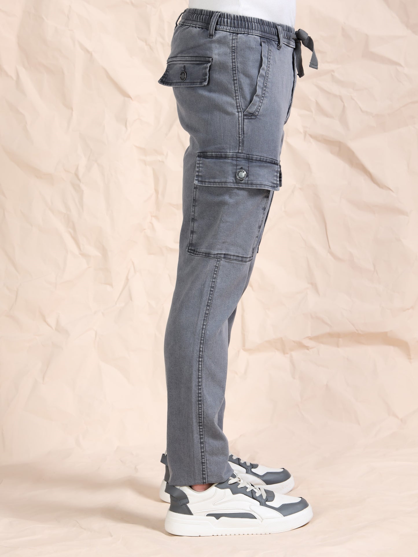 Grey  Solid Cotton Pyjama