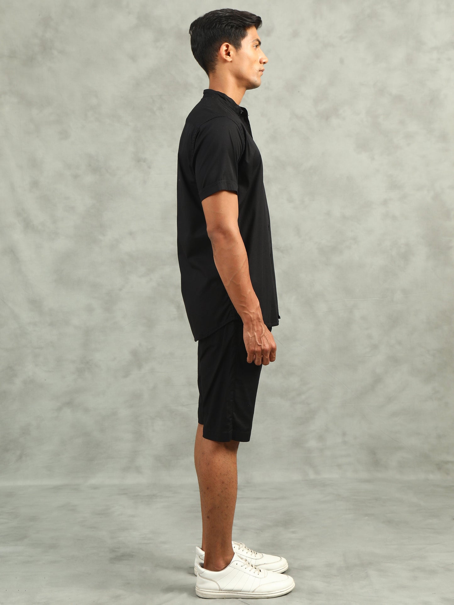 Black Regular Fit Solid Co-ord Sets