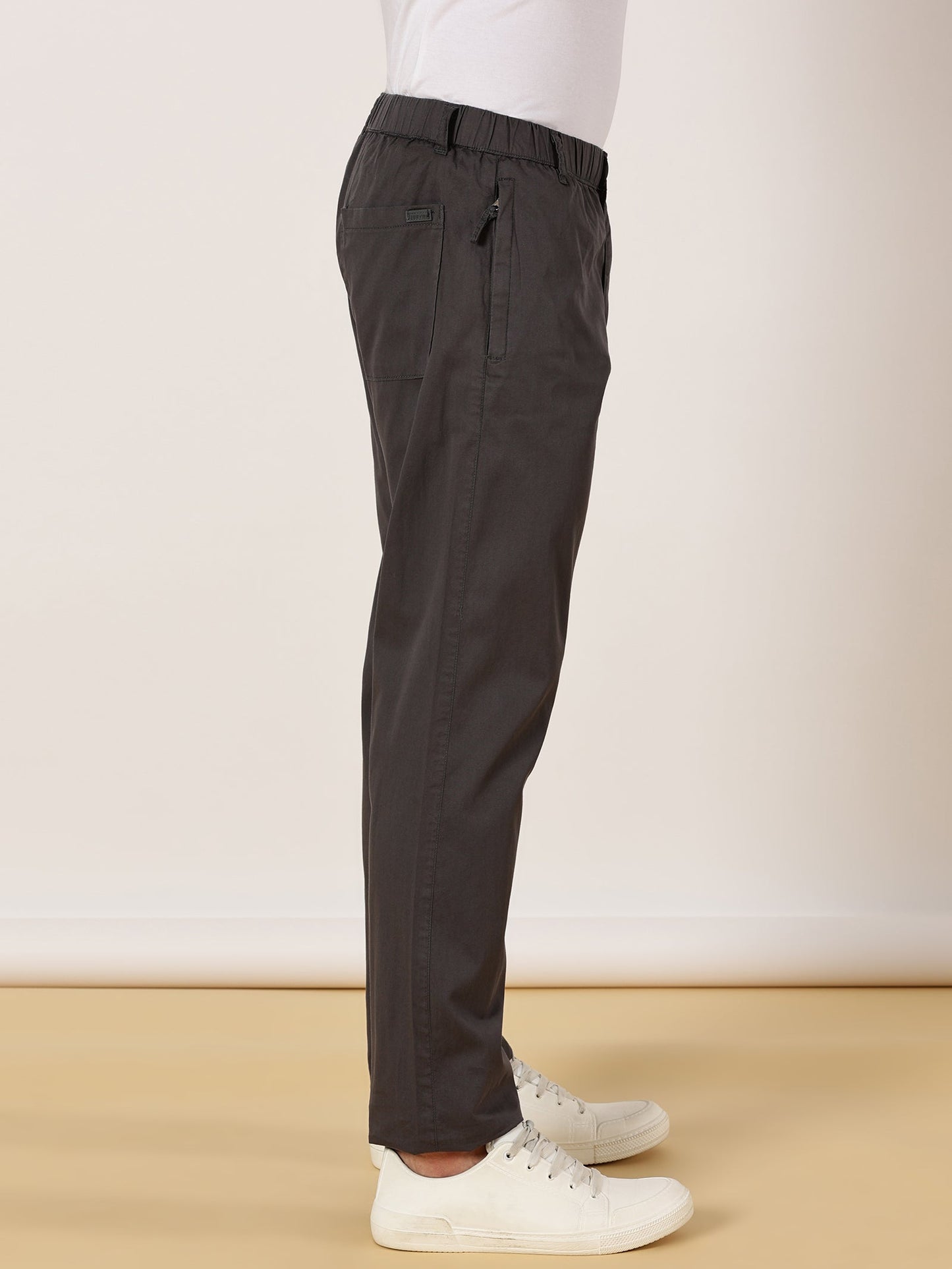 Light Weight Elasticated Waist Zip Pocket Grey Lounge Pants