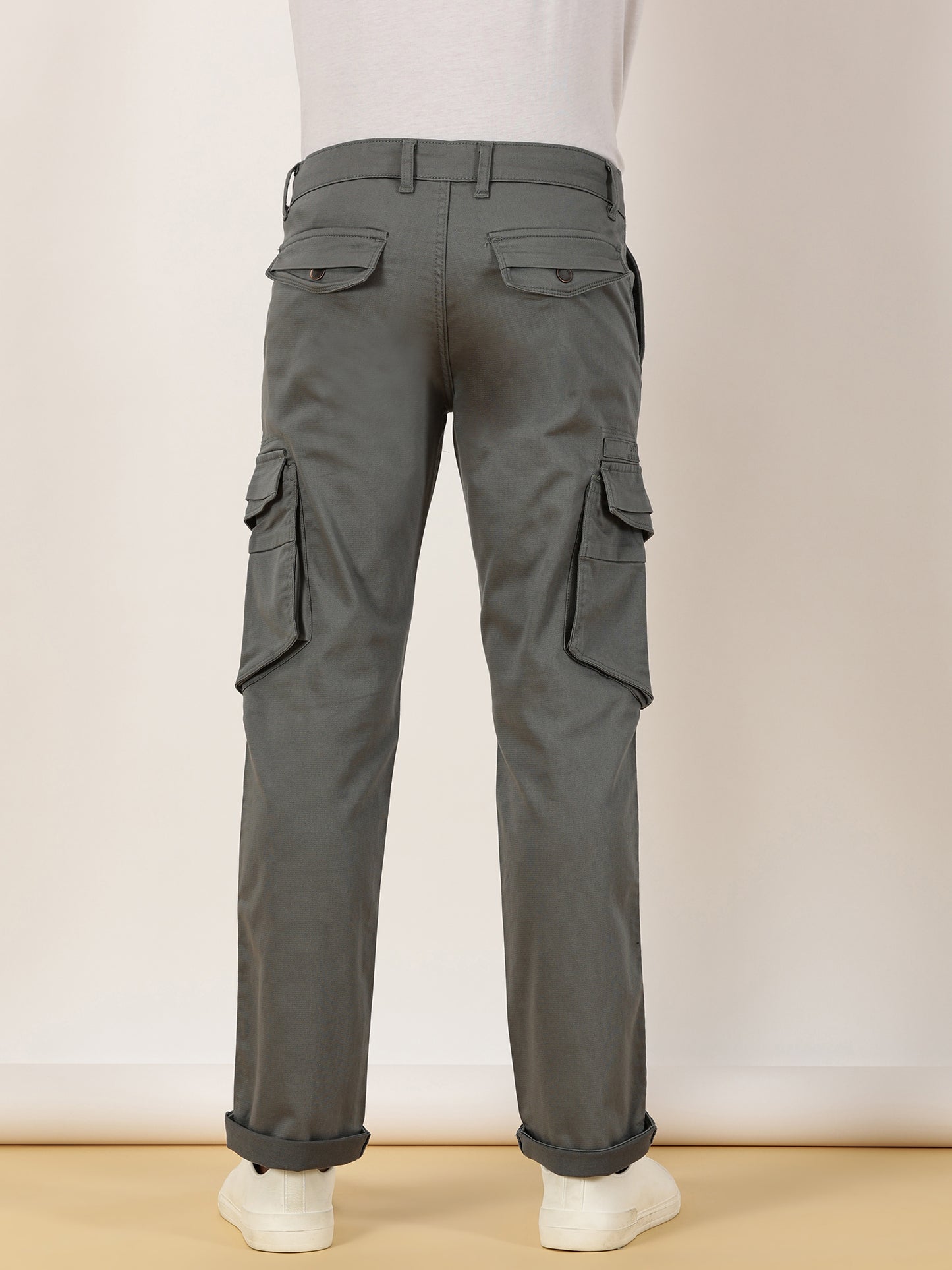 Zip Pocket Stretchable Green Cargo