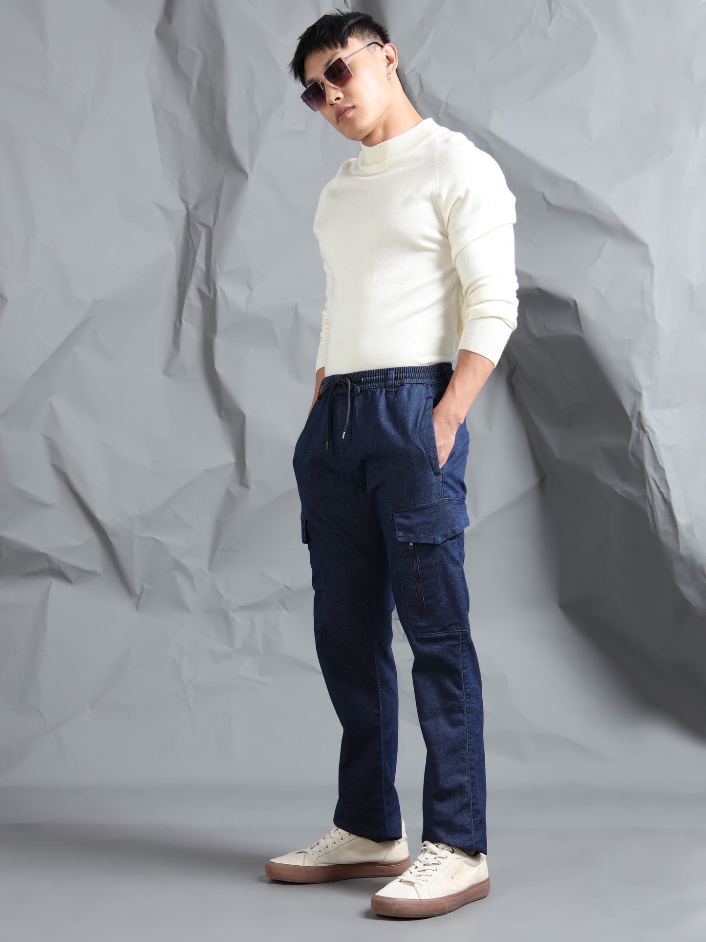 Cotton Lycra DMX  Cargo Pant with 7 Pockets  Elasticated Waistband