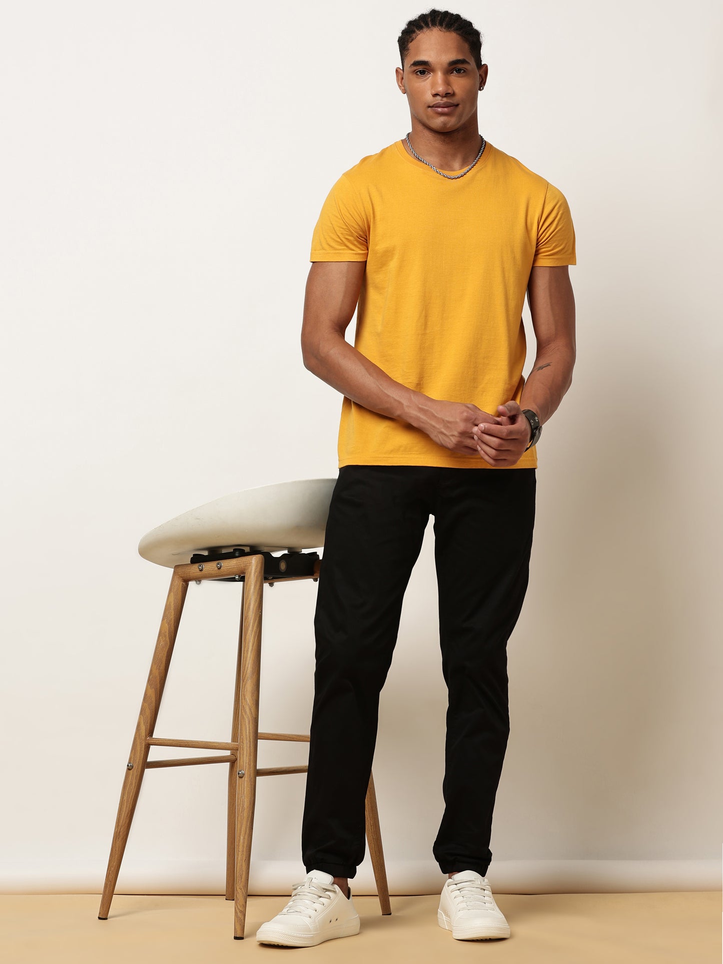 Black Elasticated Waist Stretchable Jogger Lounge Pants